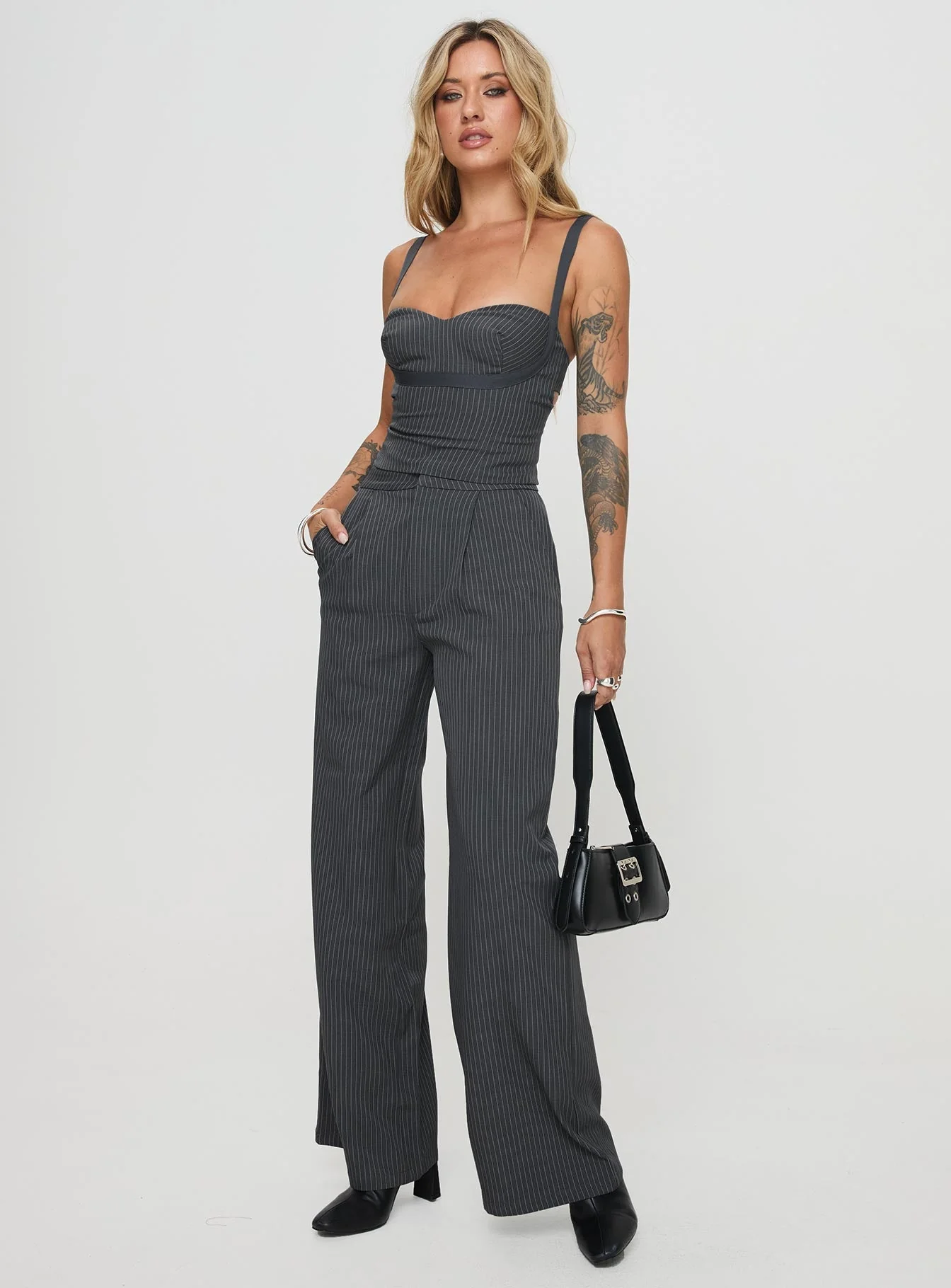 Briana Set Charcoal Pinstripe - Image 3