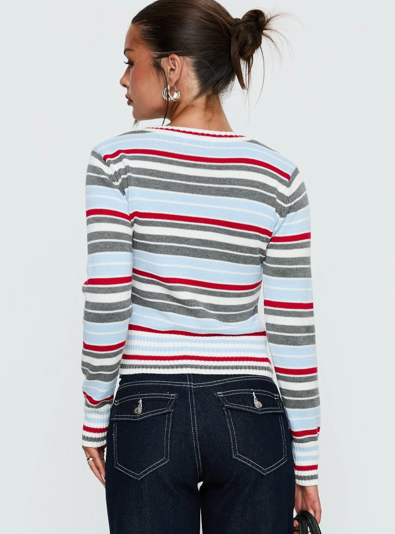 Briette Long Sleeve Top Blue / Red Stripe - Image 4