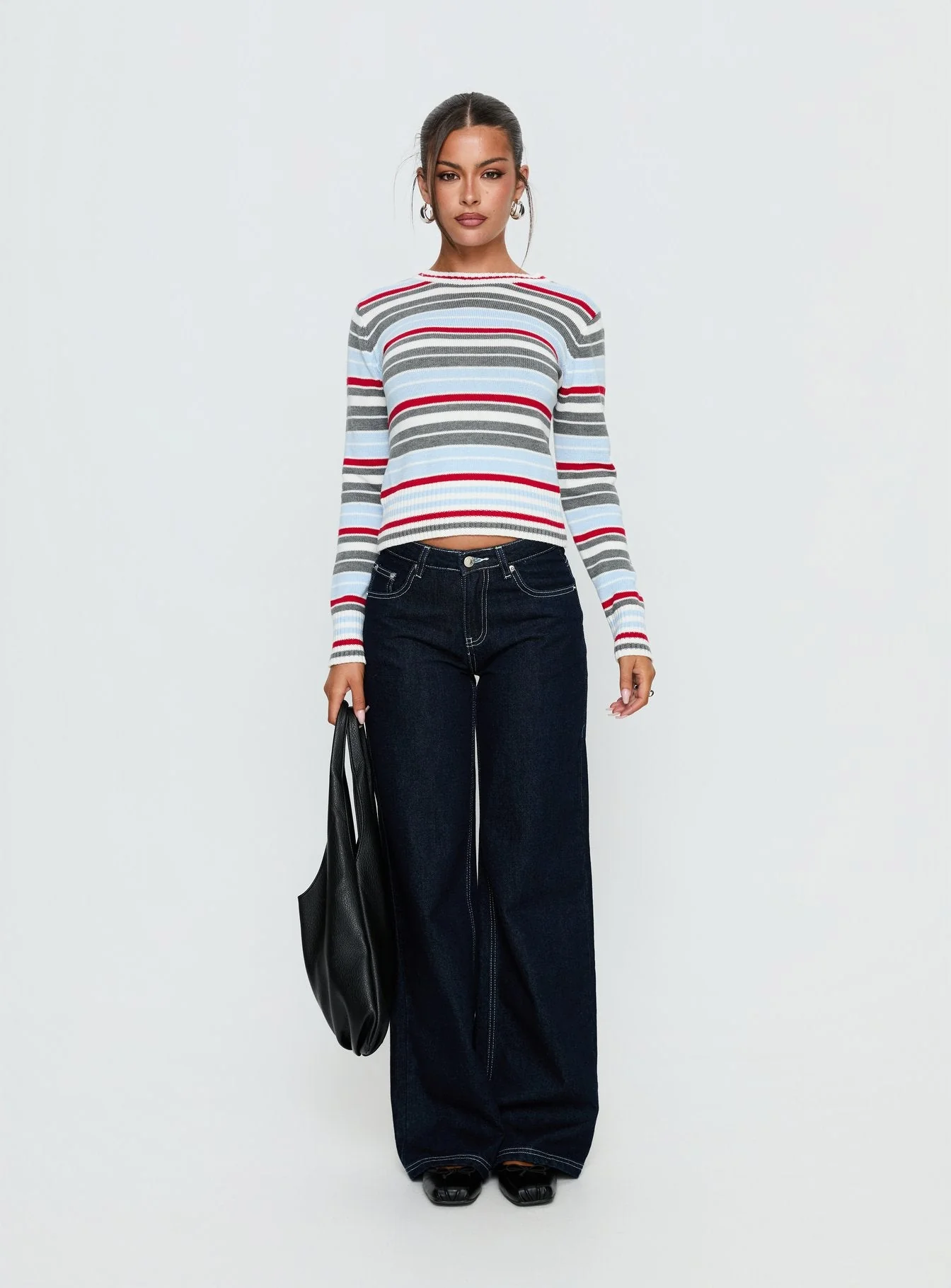 Briette Long Sleeve Top Blue / Red Stripe - Image 6