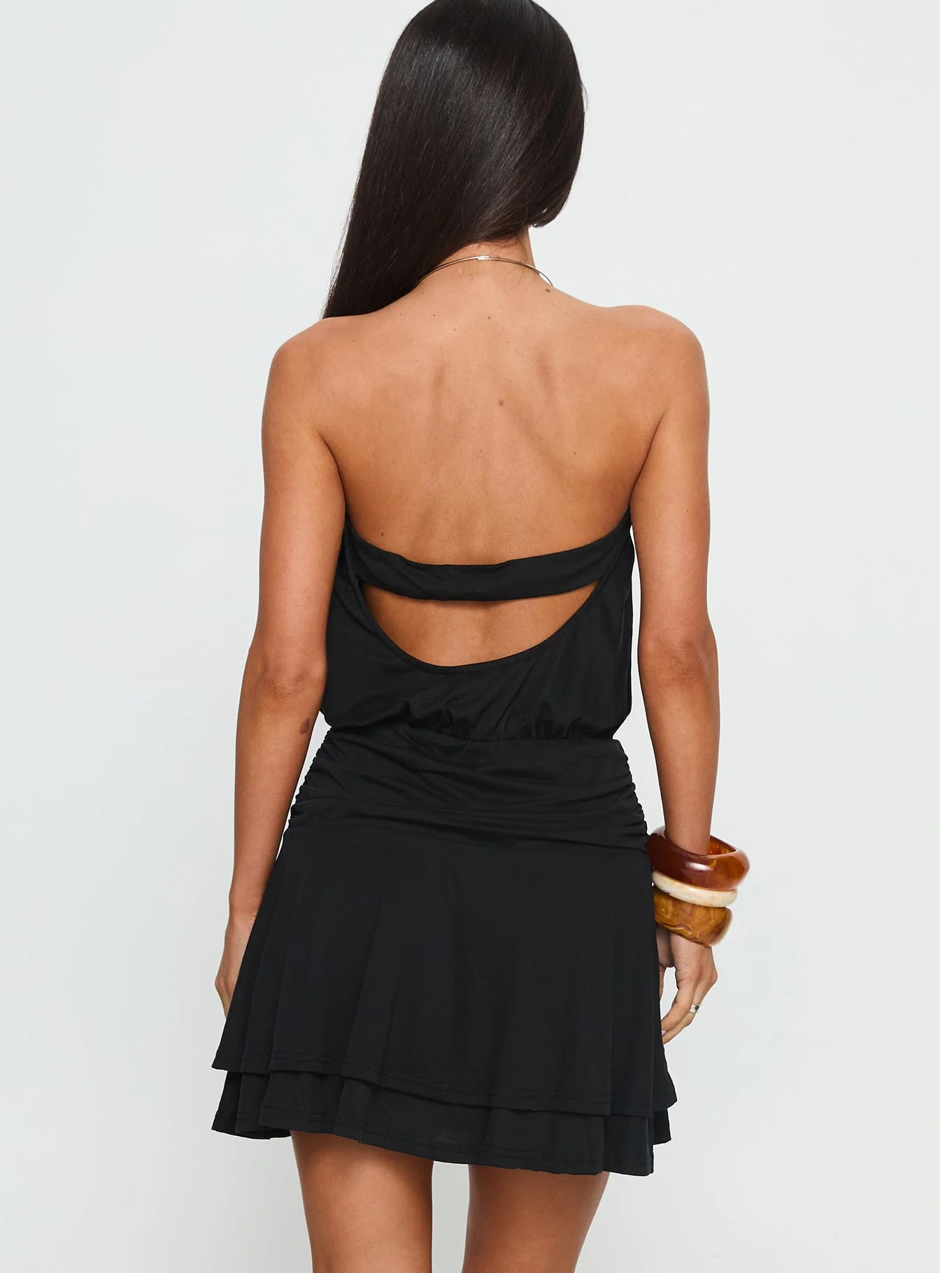 Brionne Pendant Detail Mini Dress Black - Image 5
