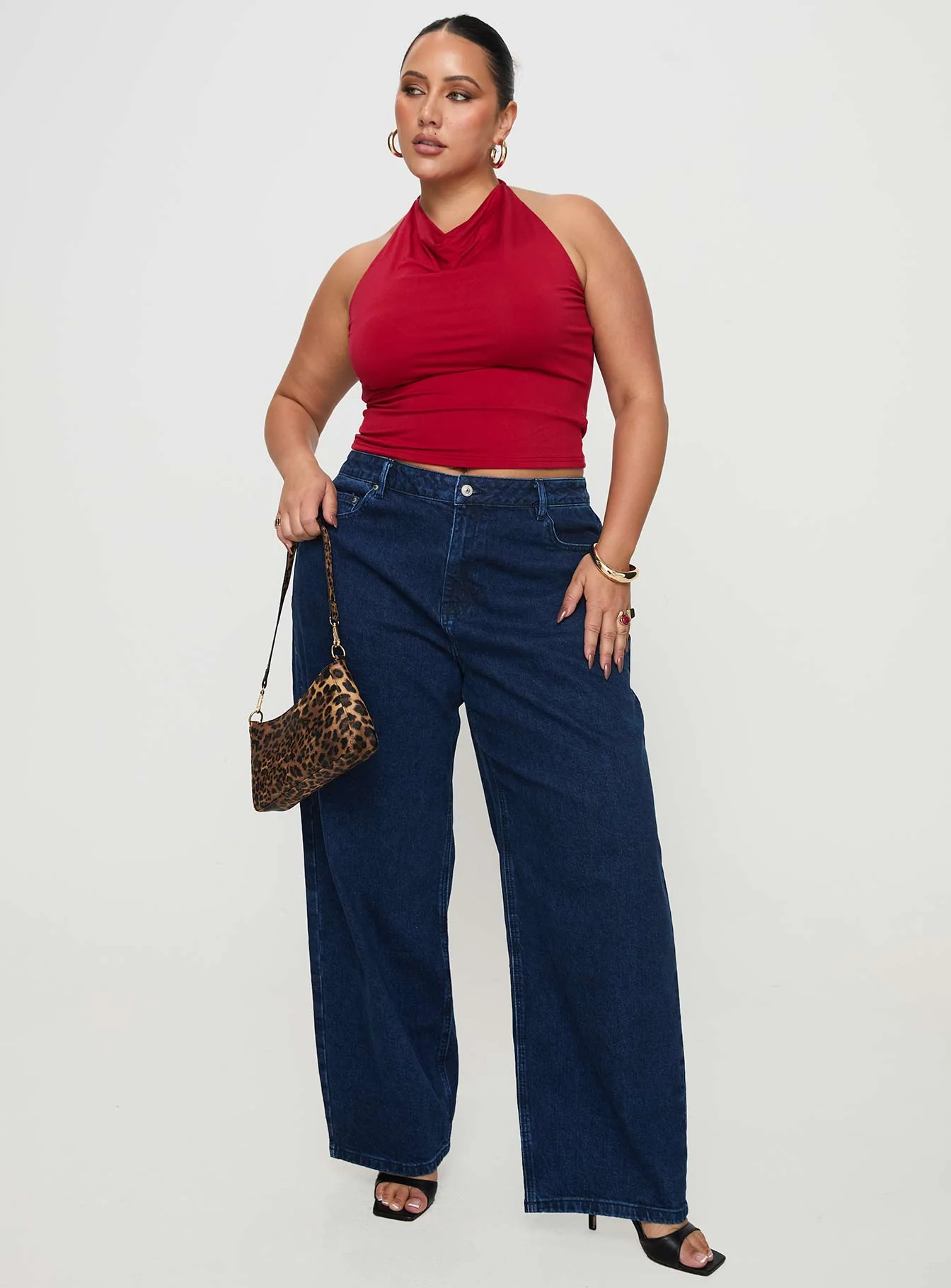 Britta Mid Rise Tapered Leg Jeans Dark Wash Curve - Image 3