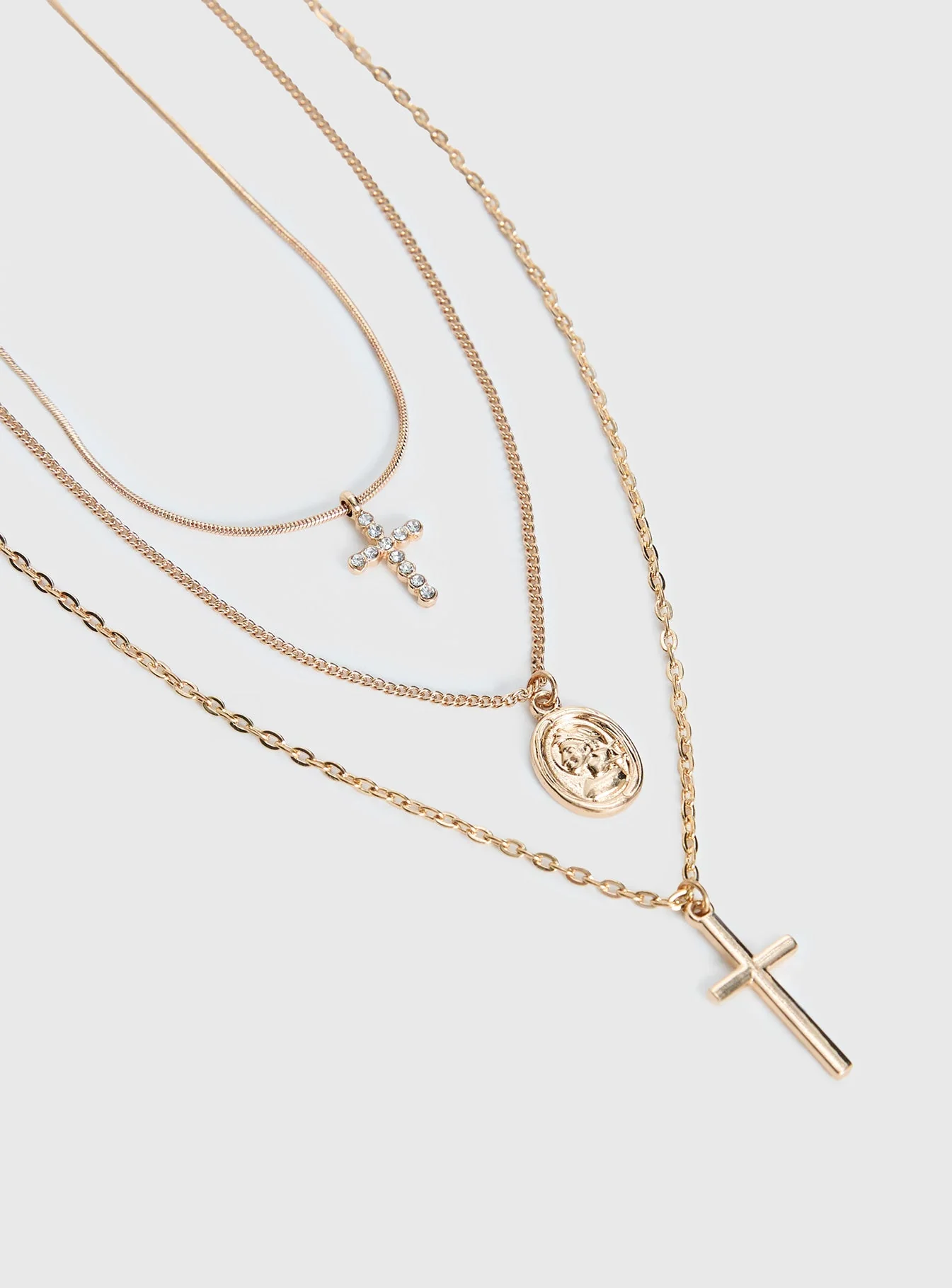 Broken Clocks Layered Necklace Gold - Image 3