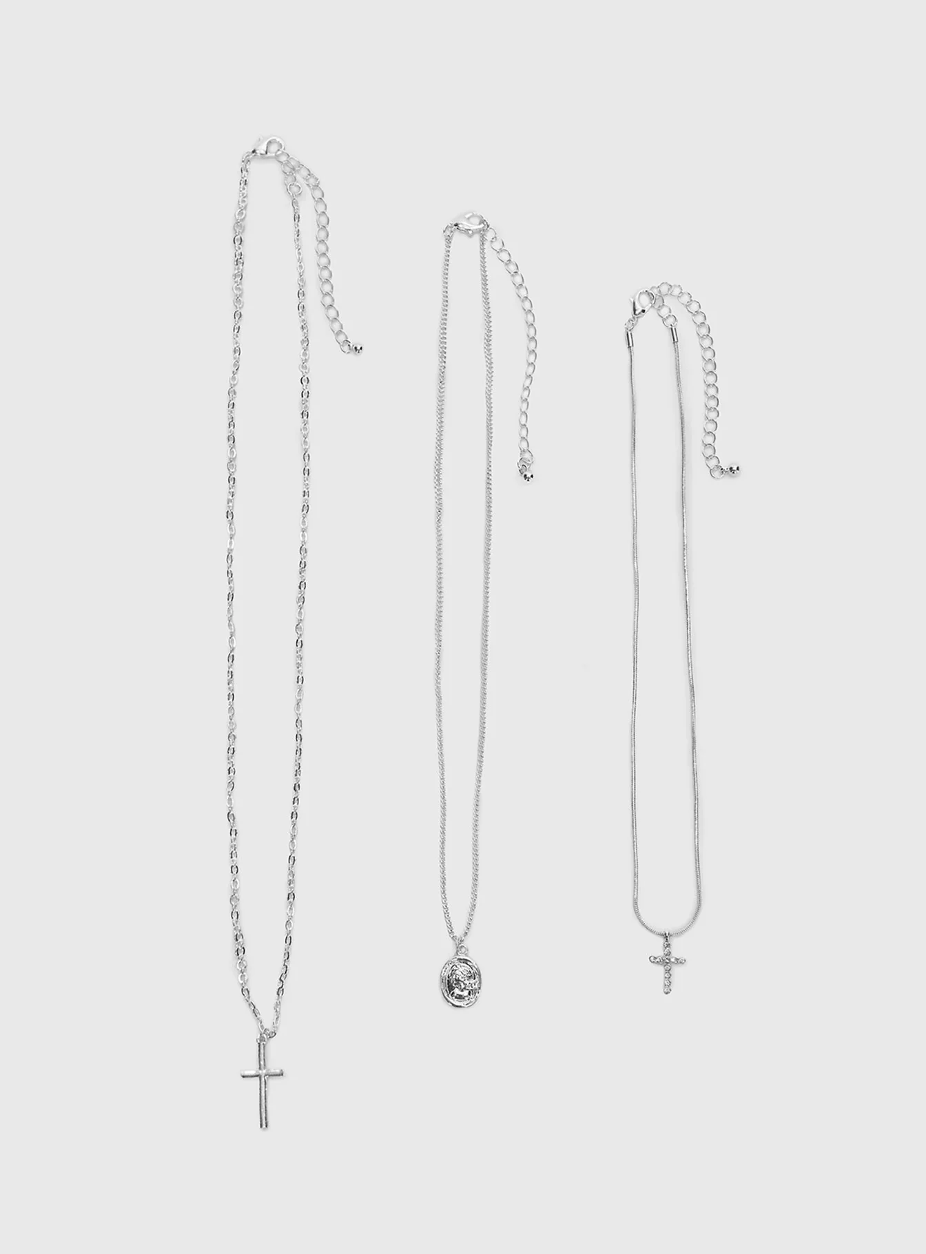 Broken Clocks Layered Necklace Silver - Image 2