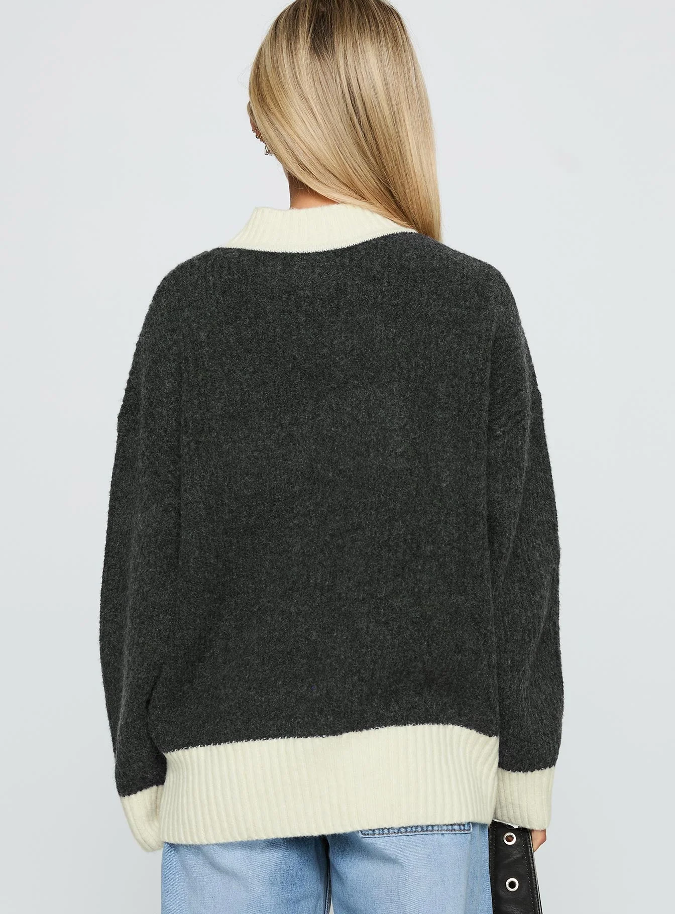 Broken Hearts Club Knit Sweater Grey - Image 5
