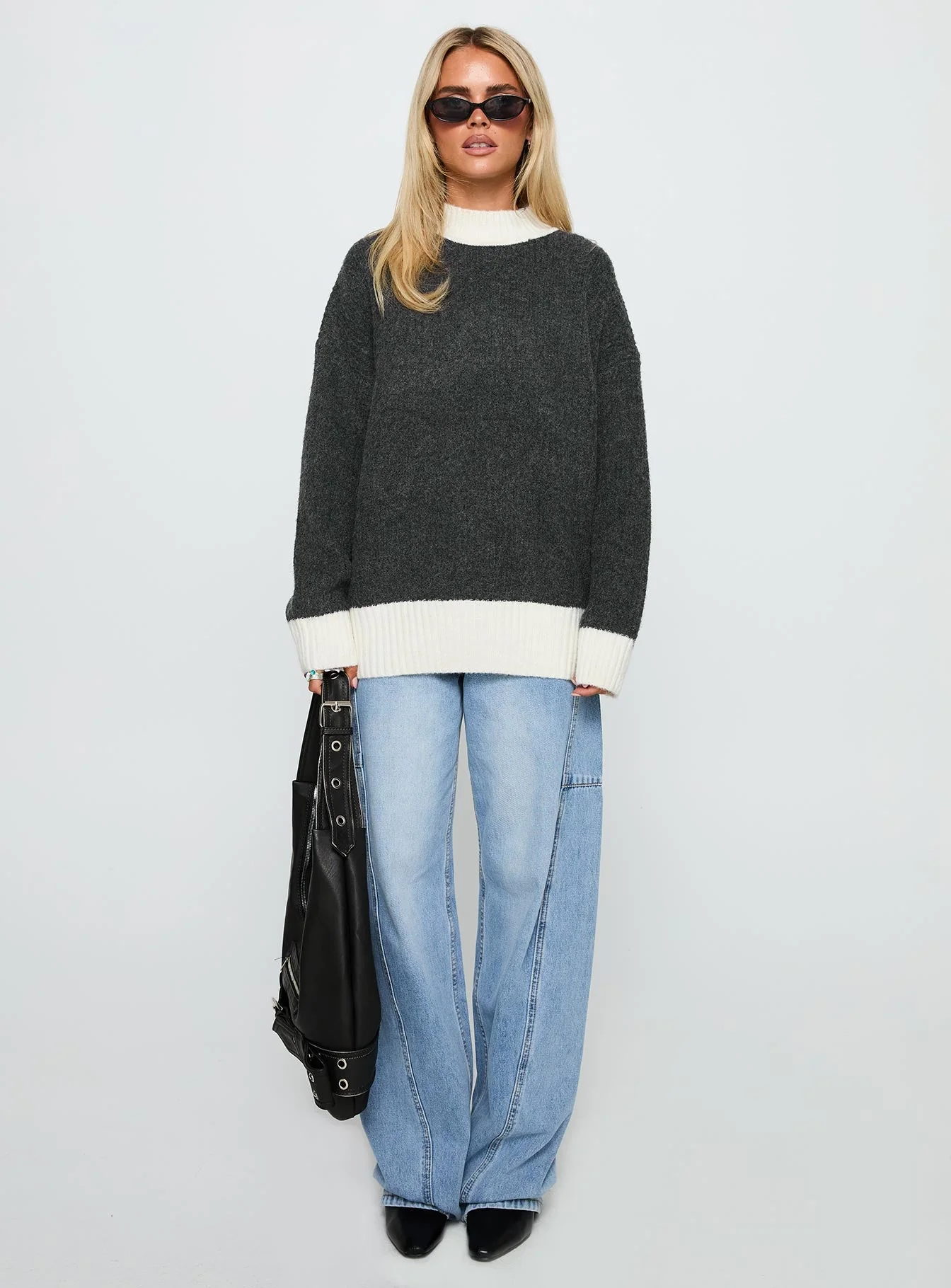 Broken Hearts Club Knit Sweater Grey - Image 7