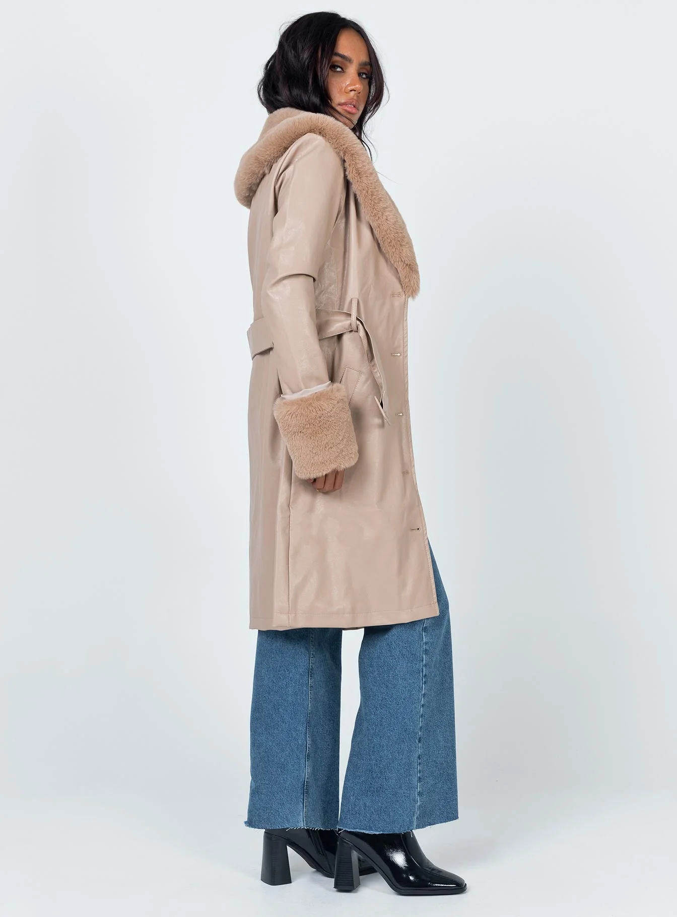 Brooklyn Long Coat Tan - Image 4