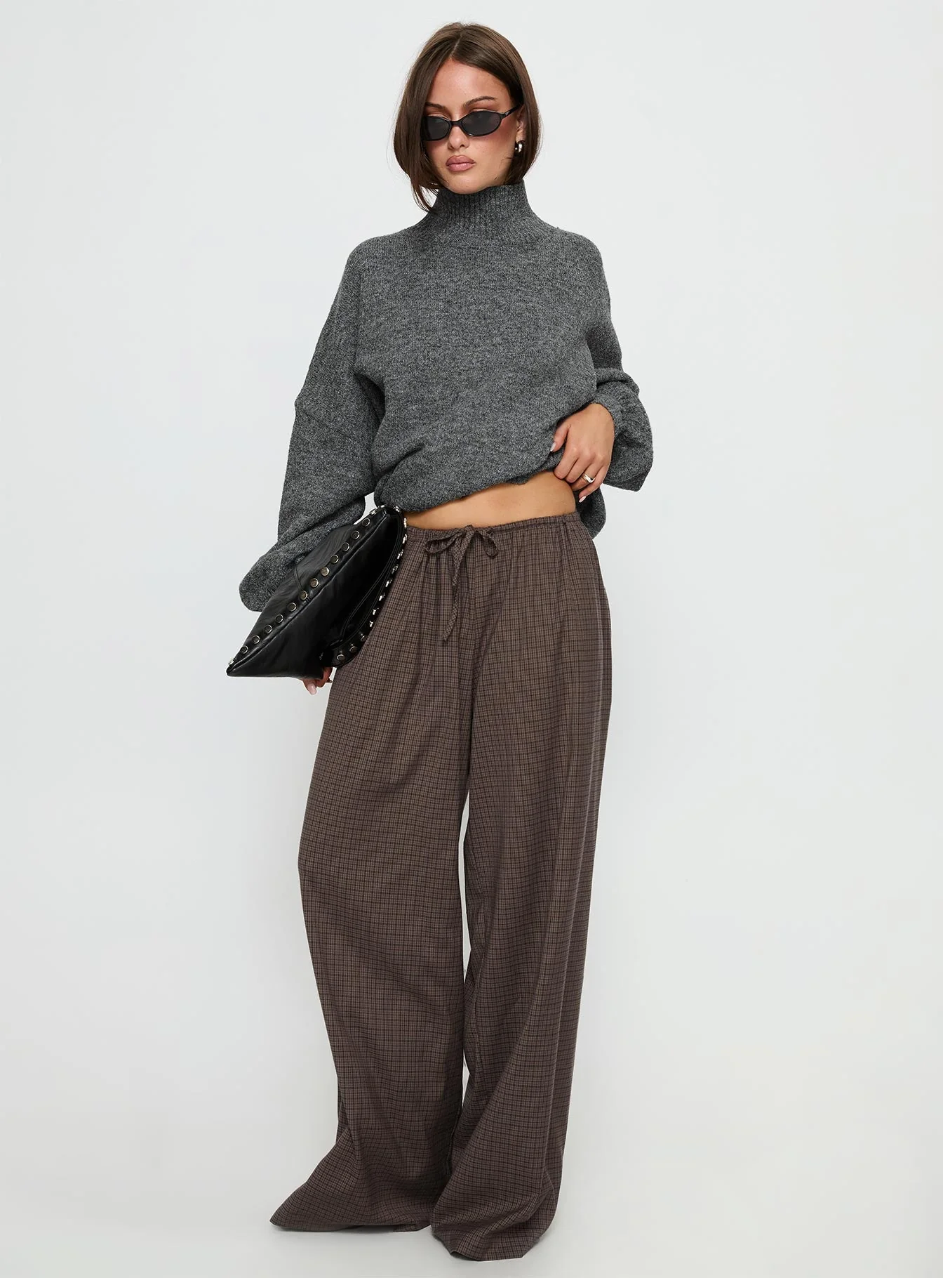 Bungala Oversized Relaxed Pant Brown Check - Image 2