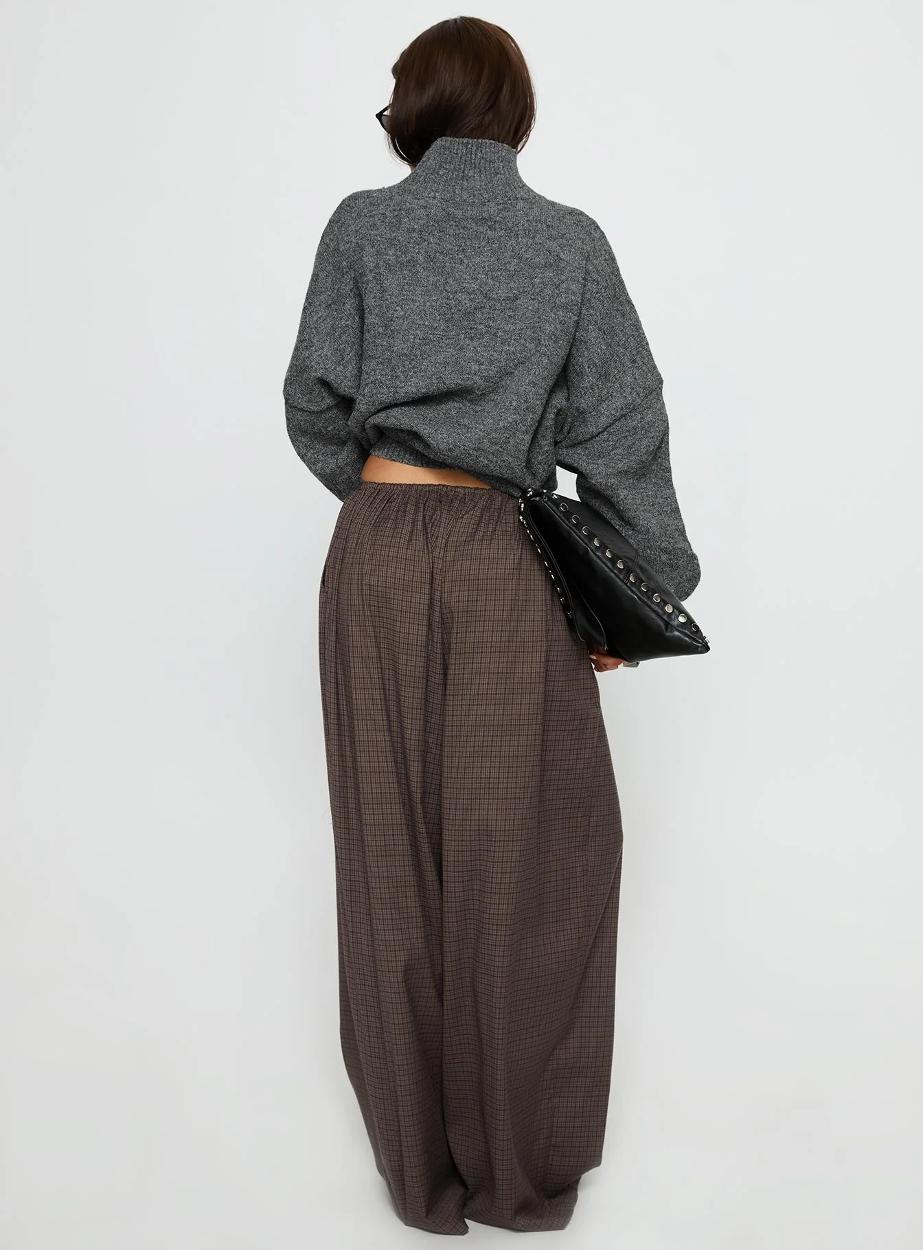 Bungala Oversized Relaxed Pant Brown Check - Image 4