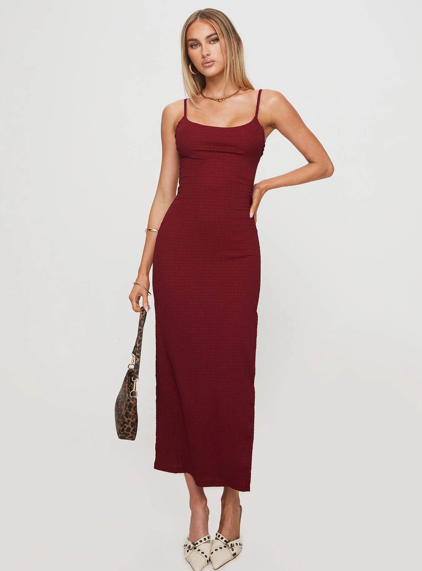 Elestria Maxi Dress Burgundy - Image 2