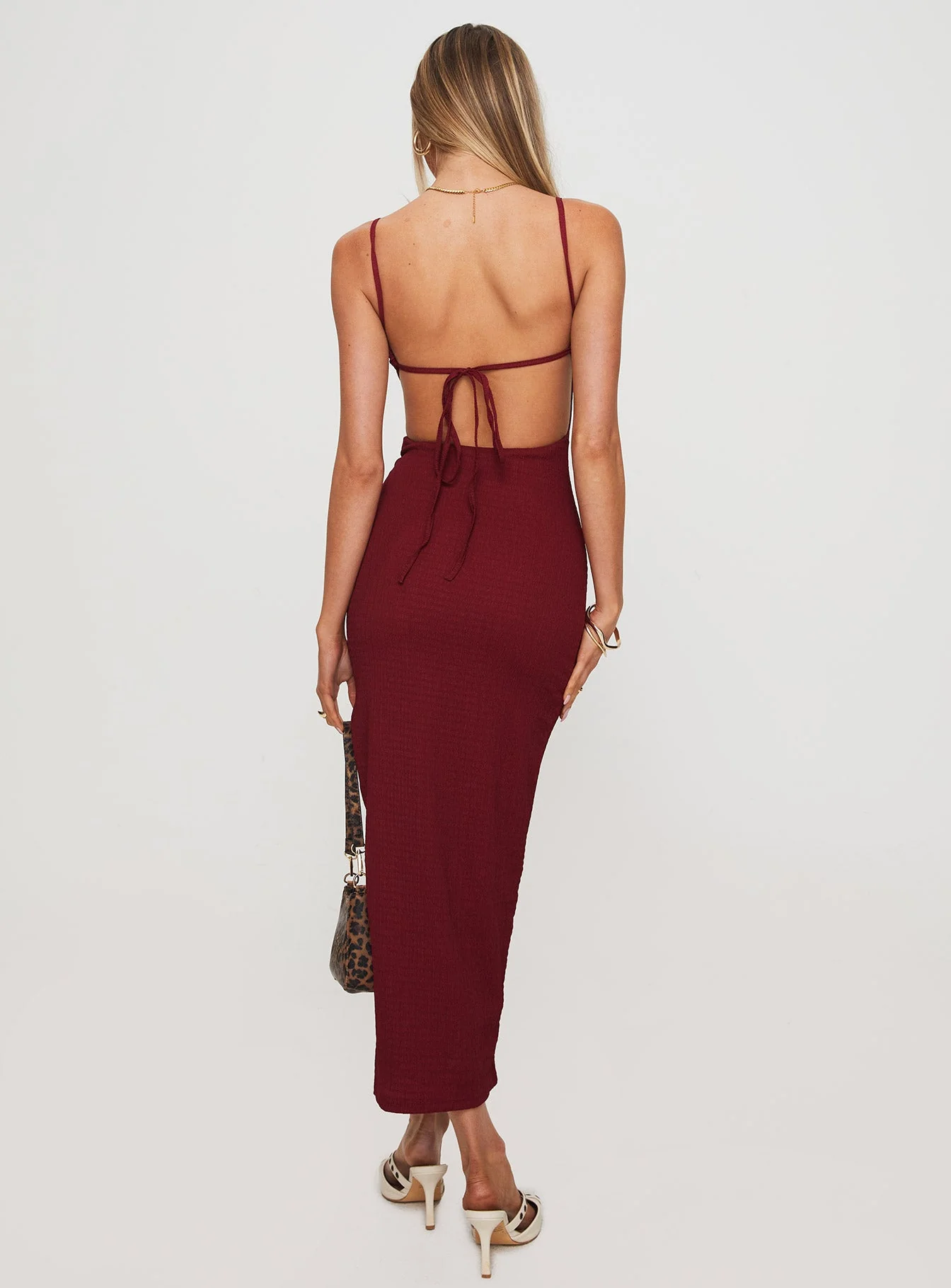Elestria Maxi Dress Burgundy - Image 5