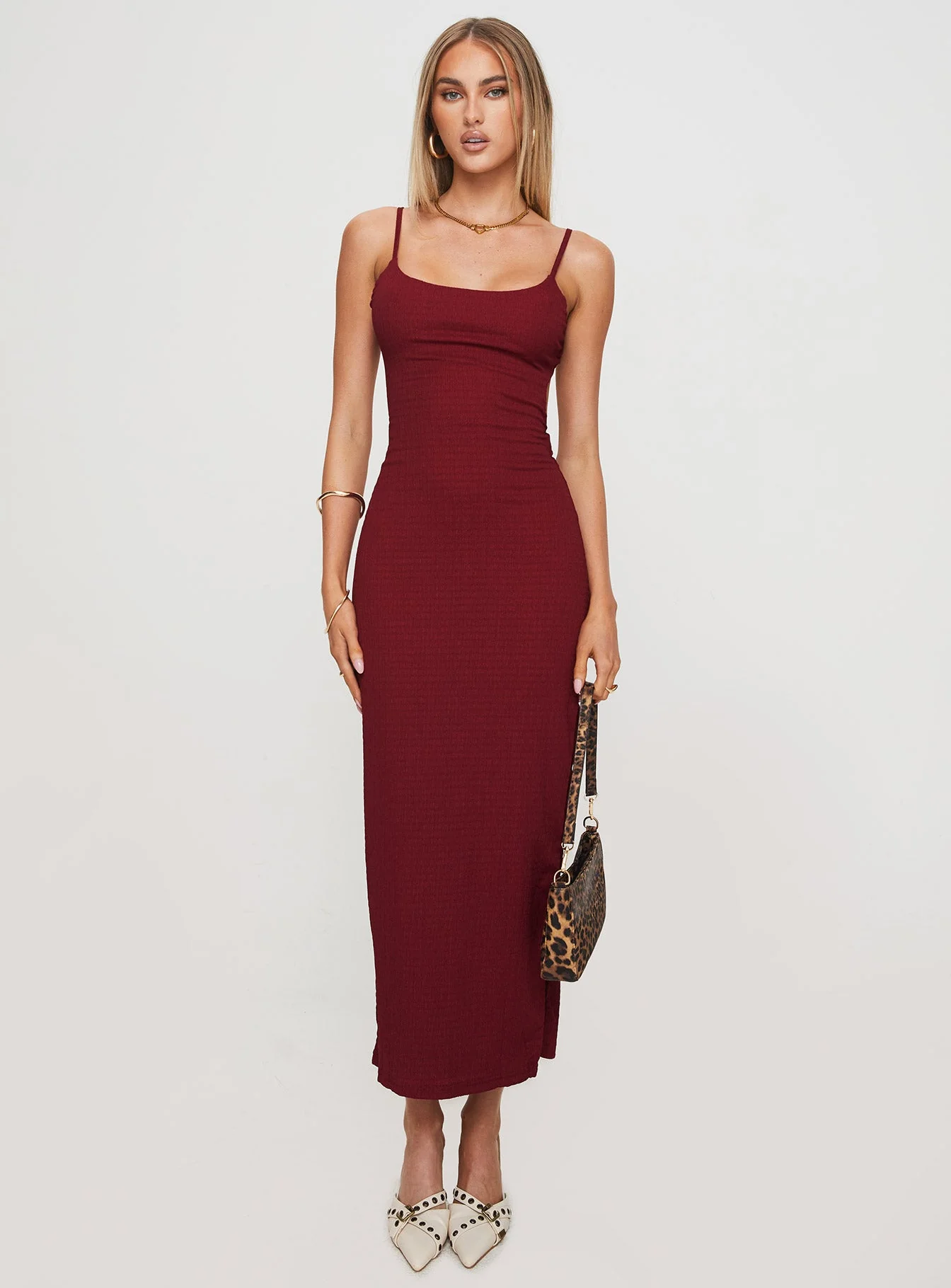 Elestria Maxi Dress Burgundy - Image 7