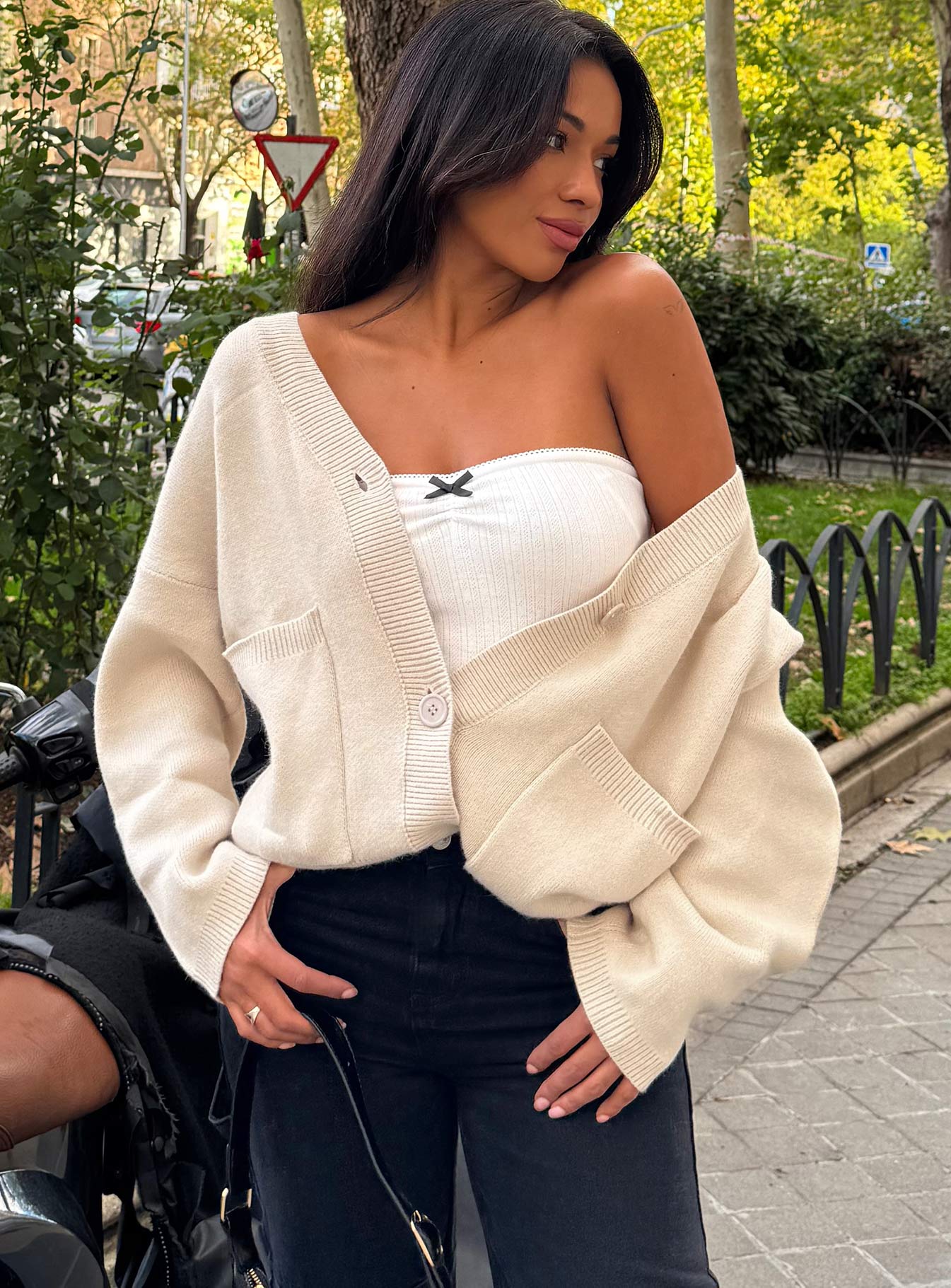 Burke Cardigan Cream - Image 2