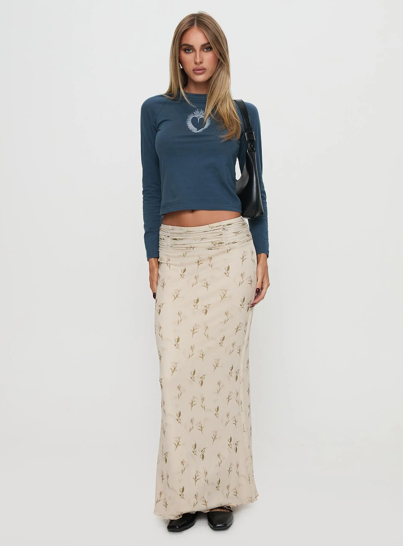 Burning Desires Long Sleeve Top Navy - Image 2