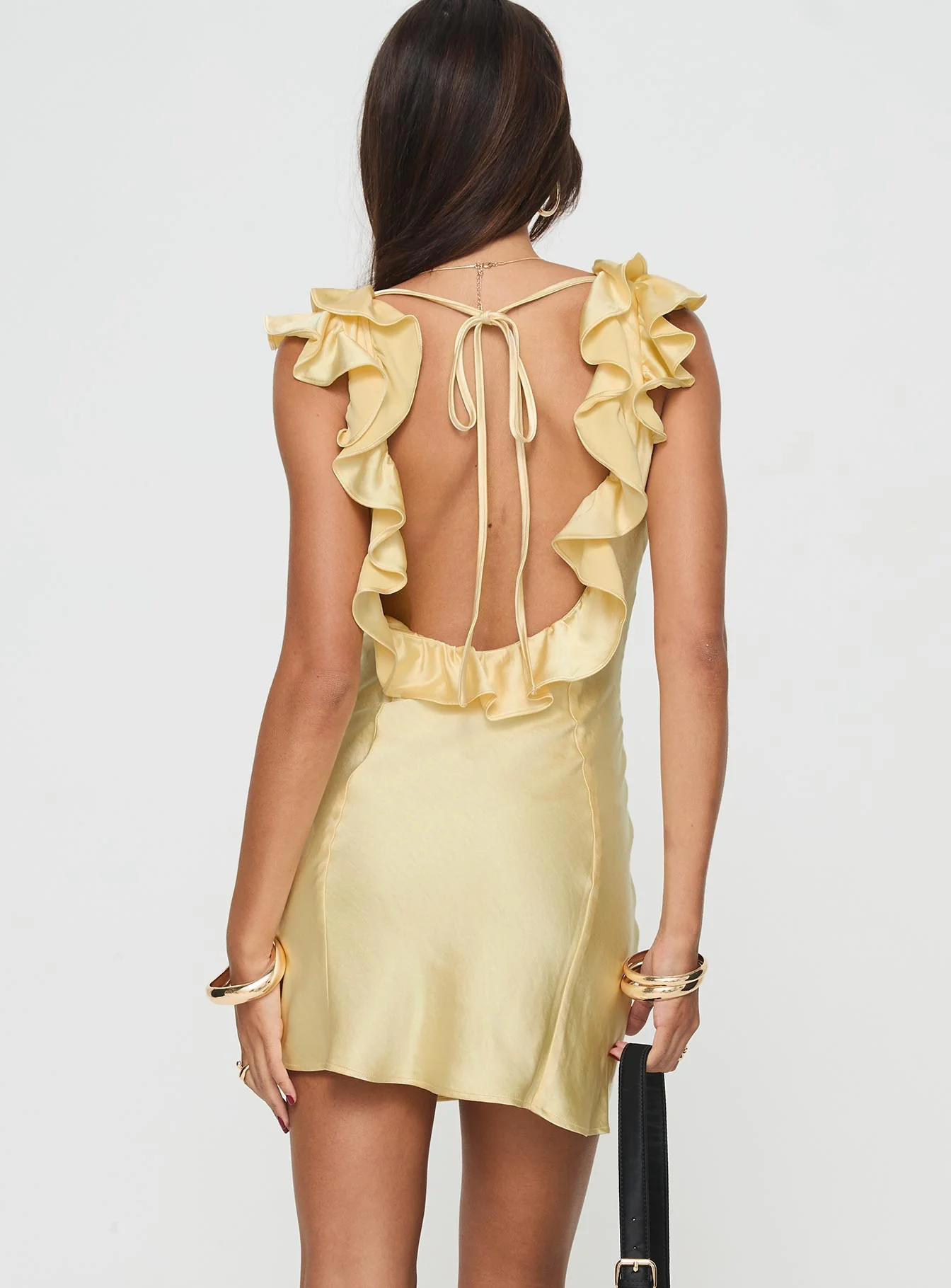 Butacup Frill Mini Dress Yellow - Image 5