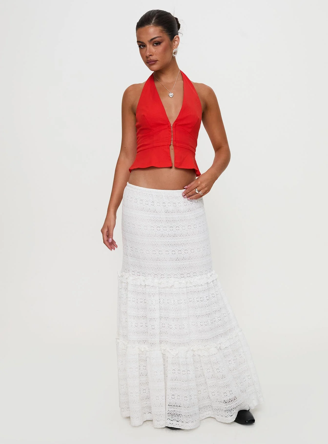 Buttacupe Lace Maxi Skirt White - Image 6