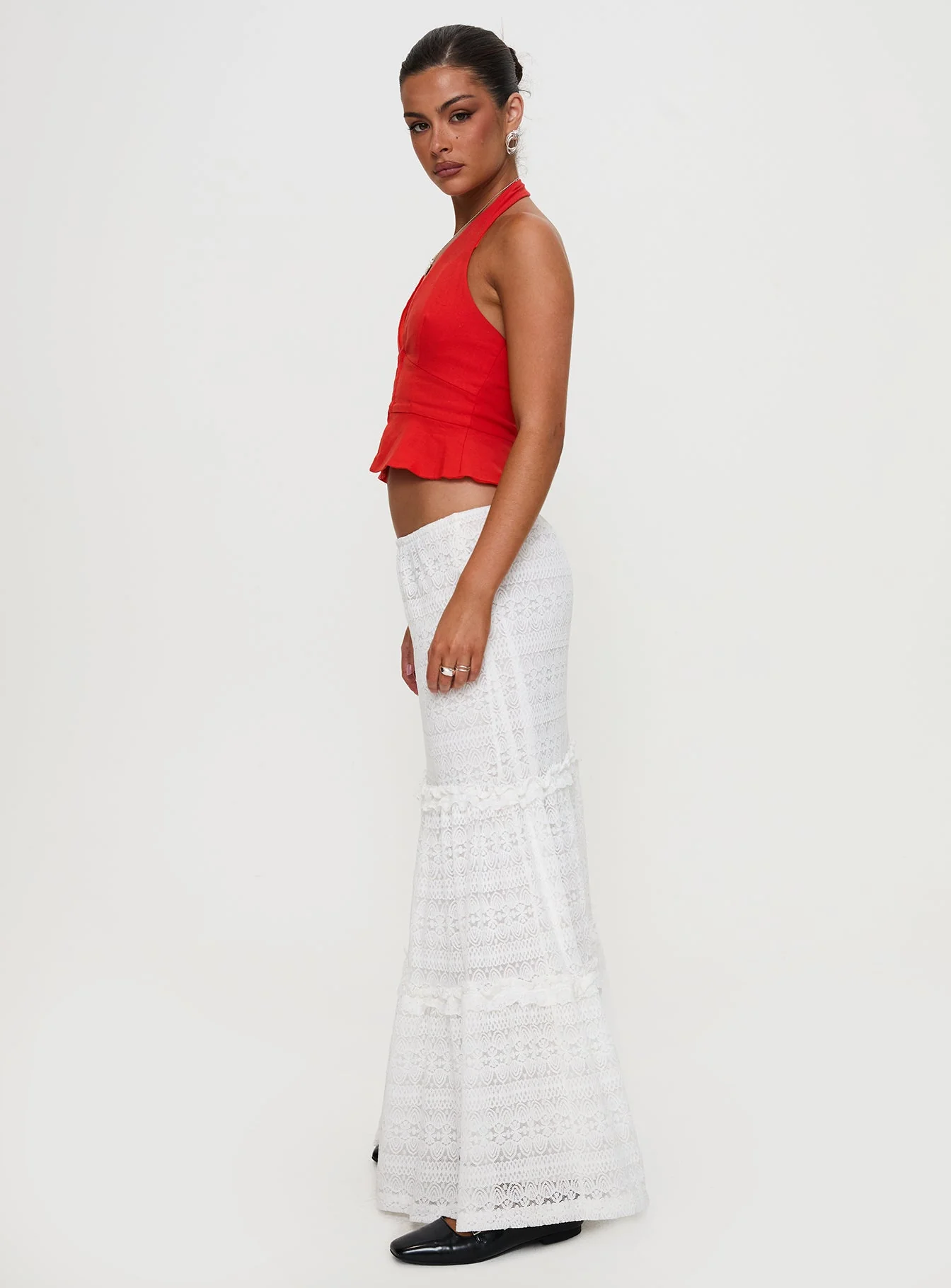 Buttacupe Lace Maxi Skirt White - Image 7