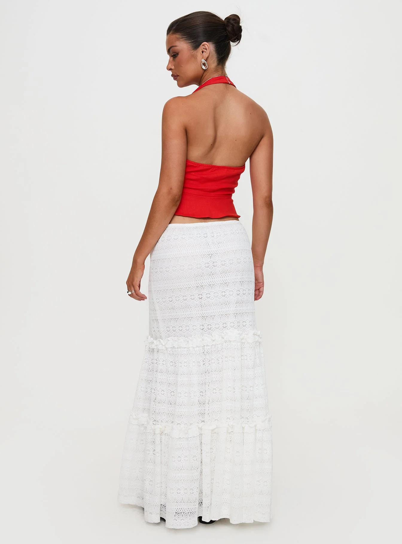Buttacupe Lace Maxi Skirt White - Image 8