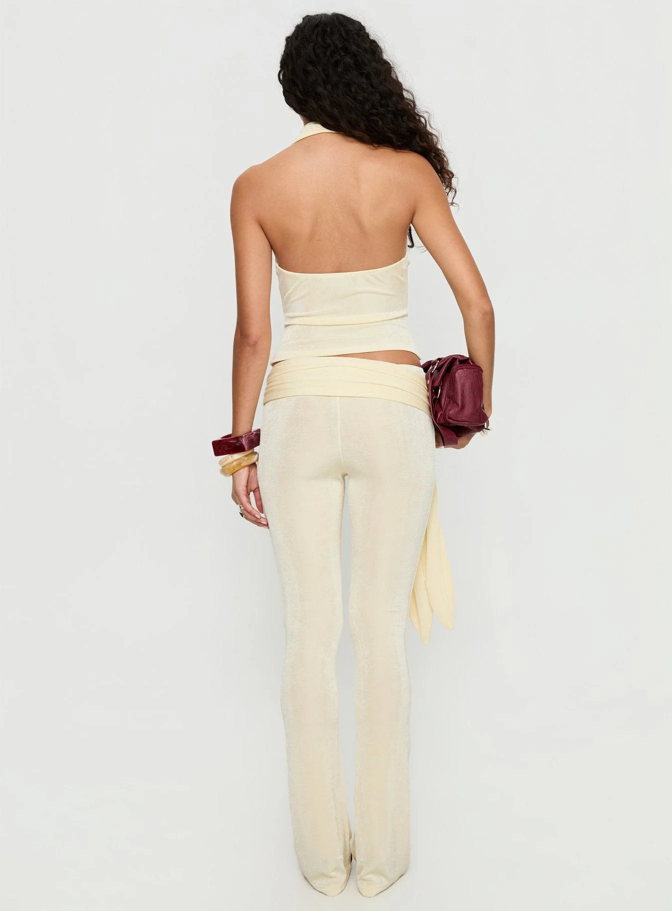 Butterfly Tie Detail Pants Lemontini - Image 5