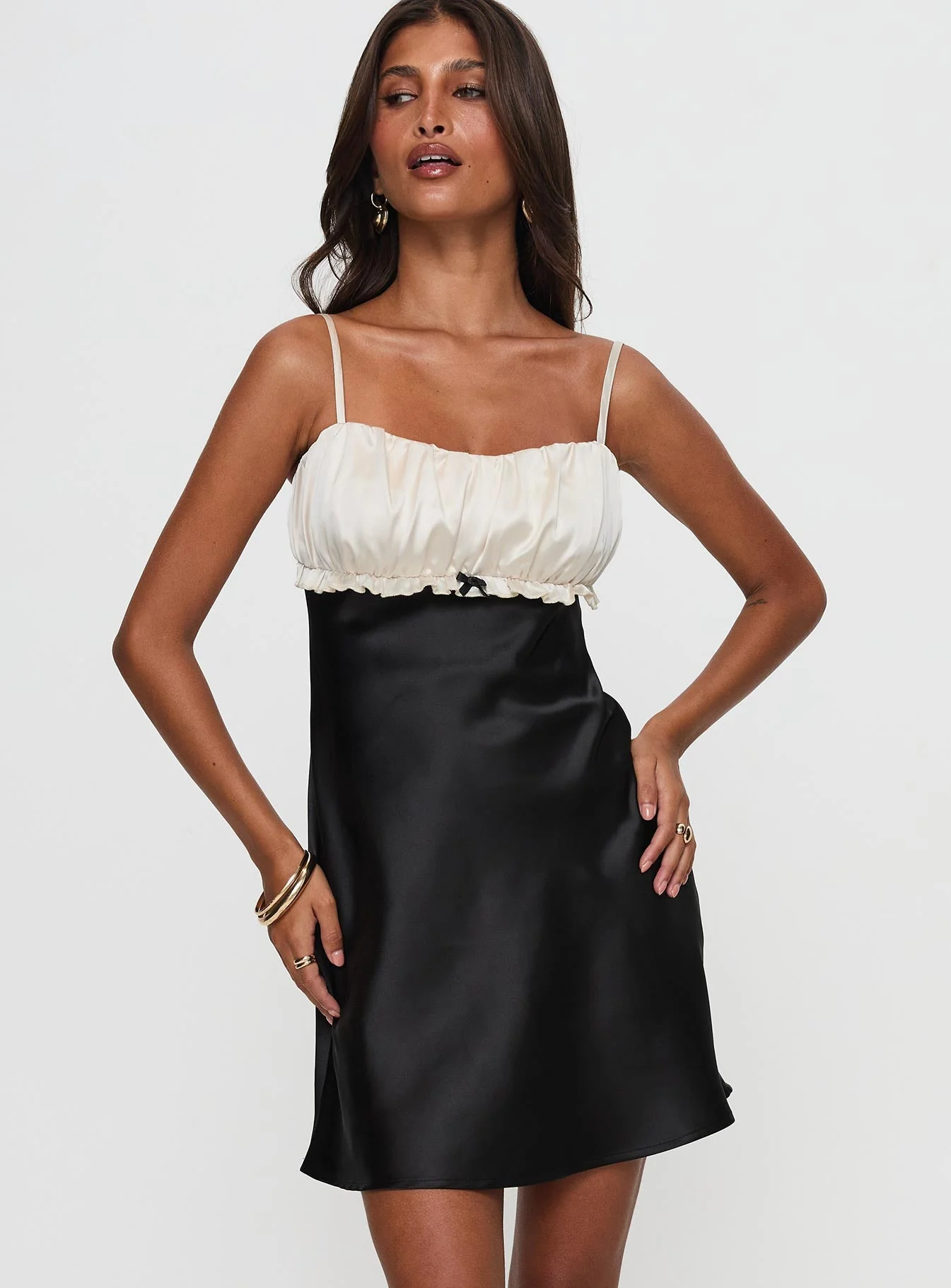 Cacciatore Mini Dress Black / Cream - Image 2