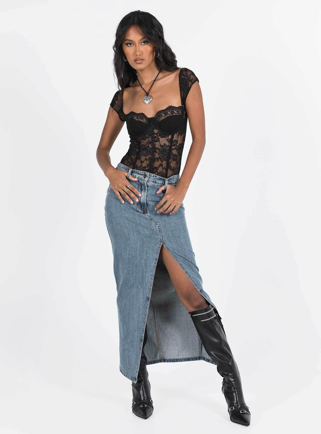 Cadrot Lace Bodysuit Black - Image 4