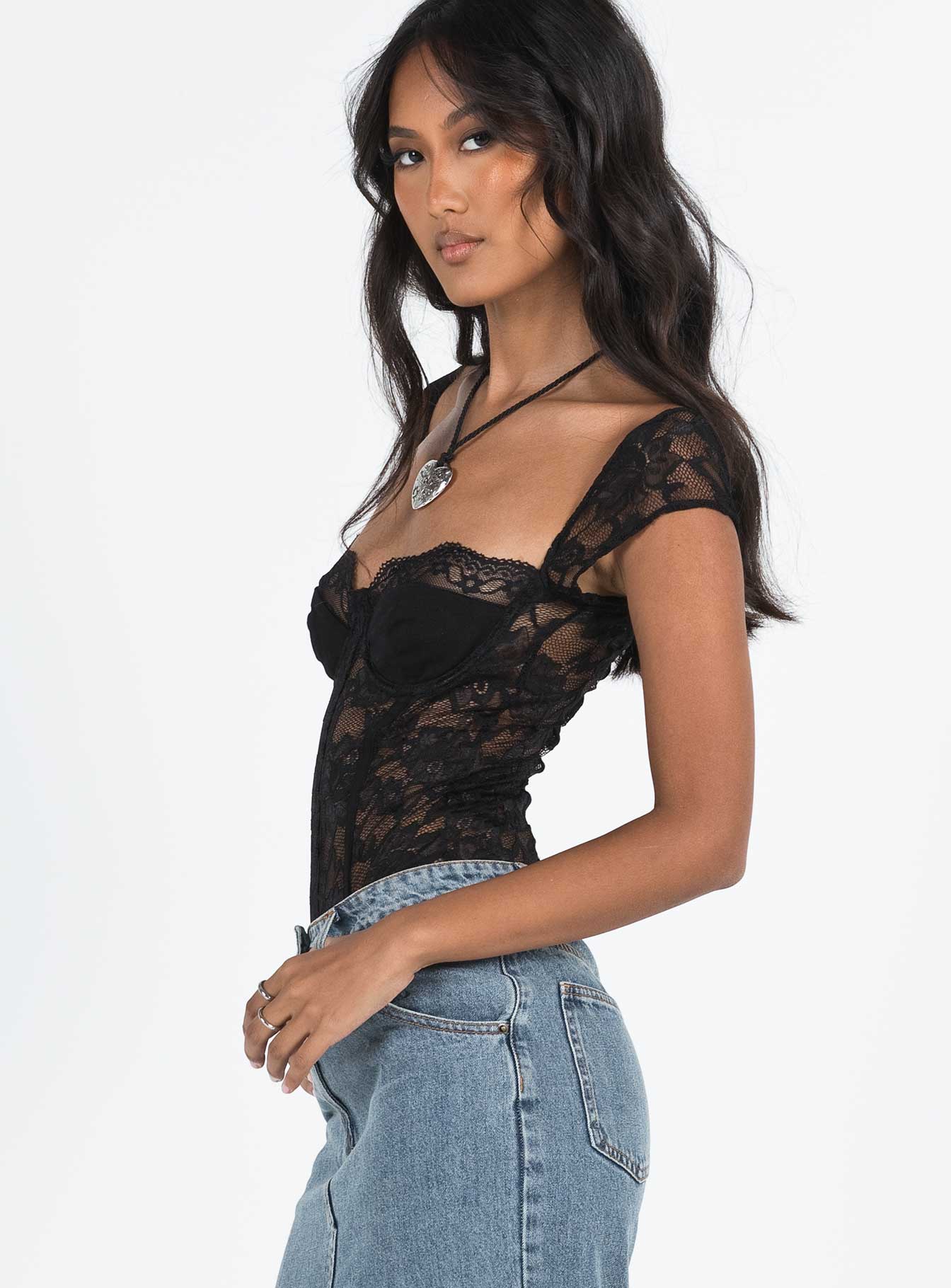 Cadrot Lace Bodysuit Black - Image 5