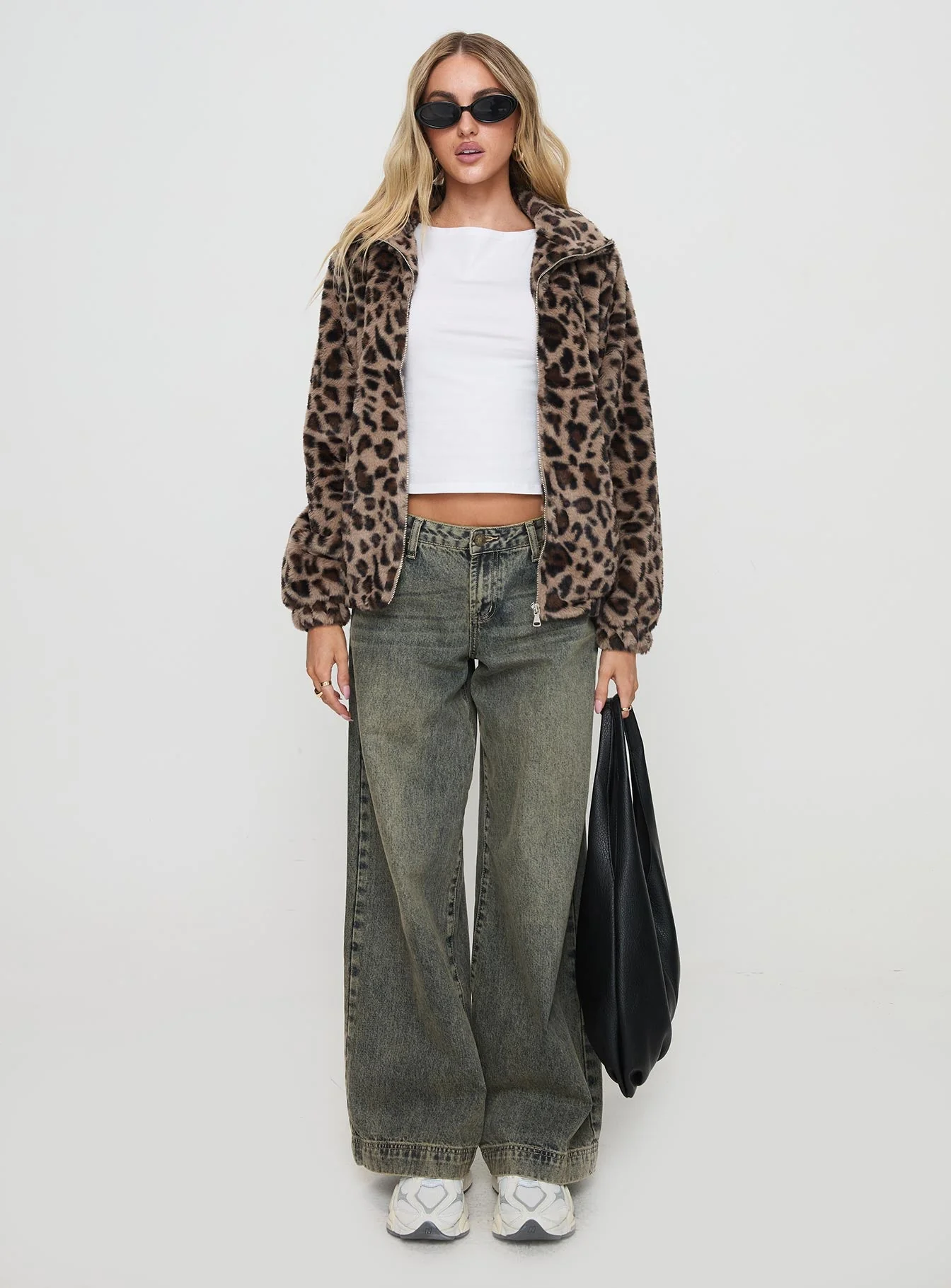 Caine Faux Fur Jacket Leopard - Image 10
