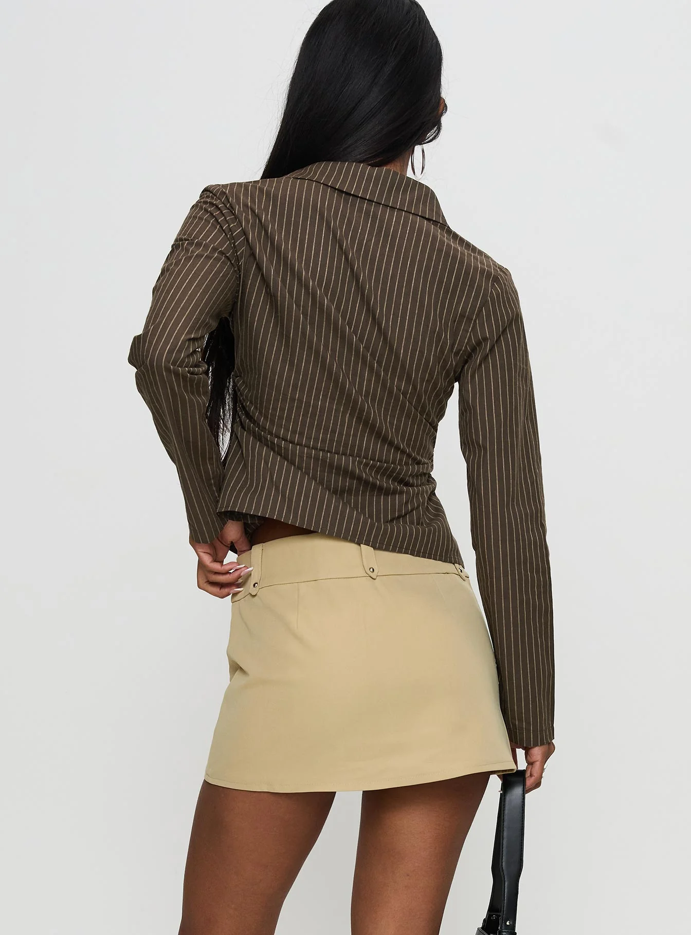 Caitlan Mini Skirt Beige - Image 5