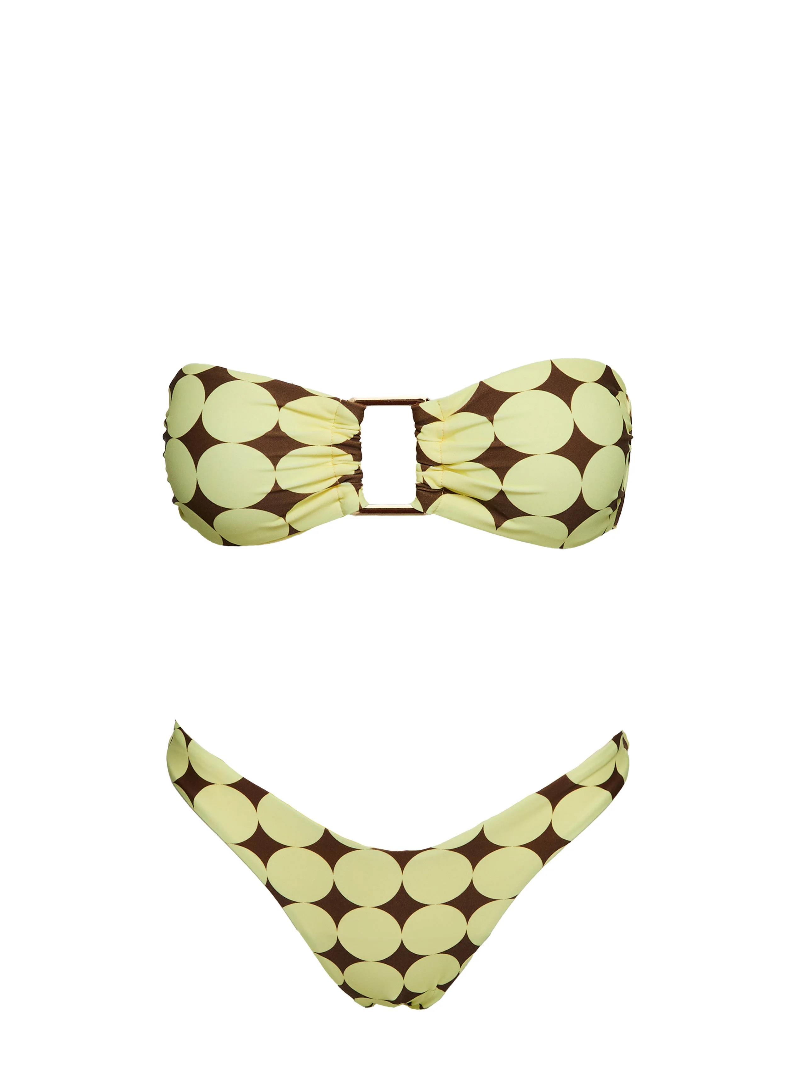 Calbira Strapless Bikini Top Yellow Geo - Image 8