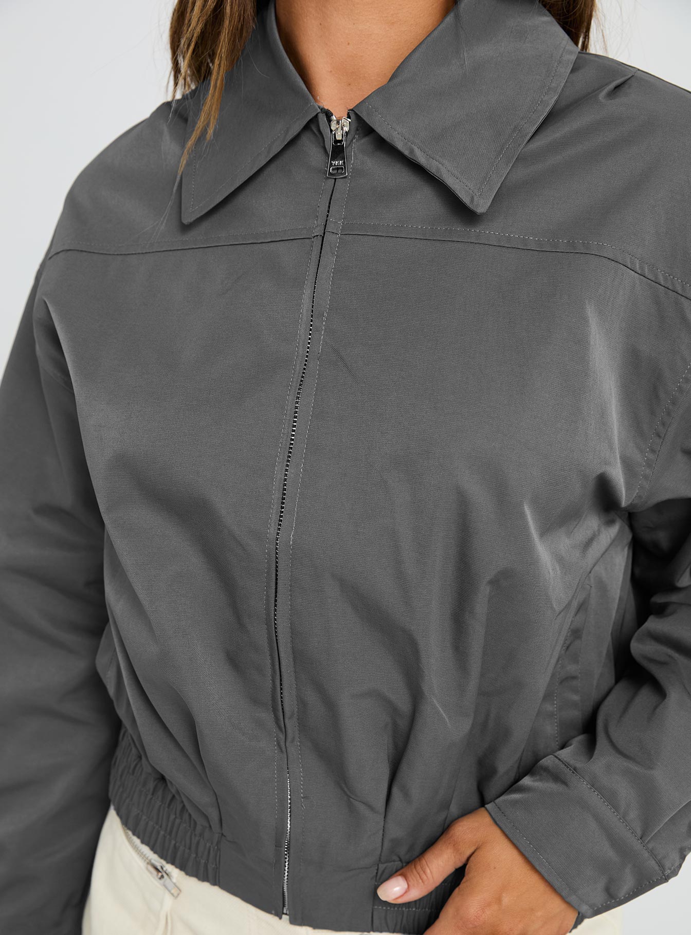 Call You Up Bomber Jacket Charcoal - Image 6