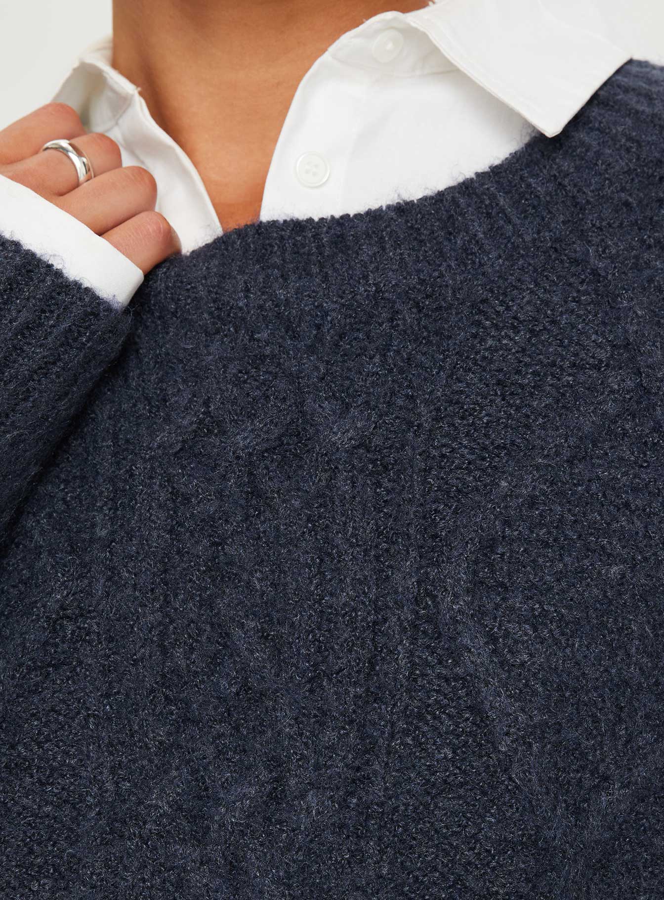 Canlish Cable Knit Sweater Navy - Image 5