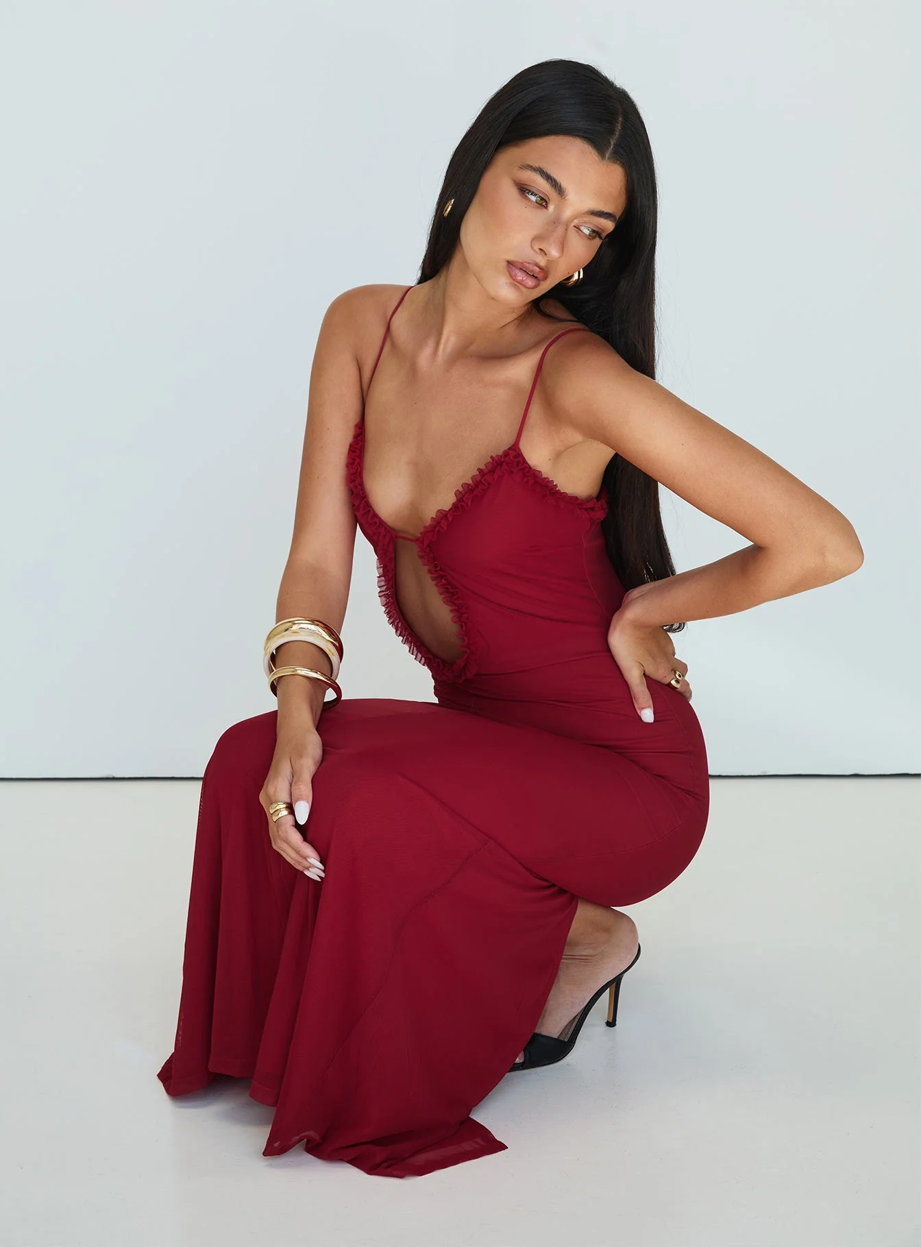 Capisce Maxi Dress Red Petite - Image 2