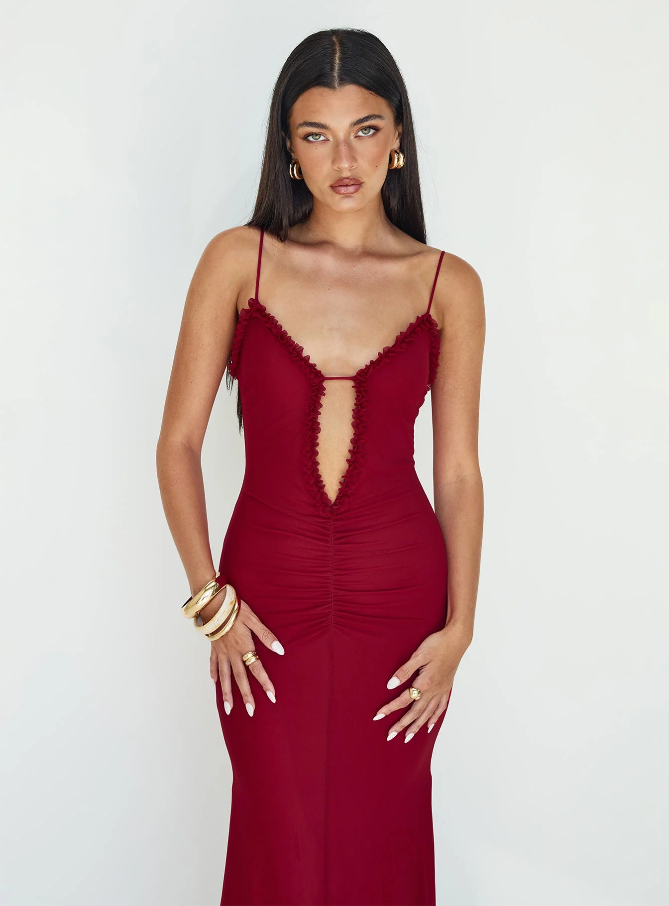 Capisce Maxi Dress Red Petite - Image 4
