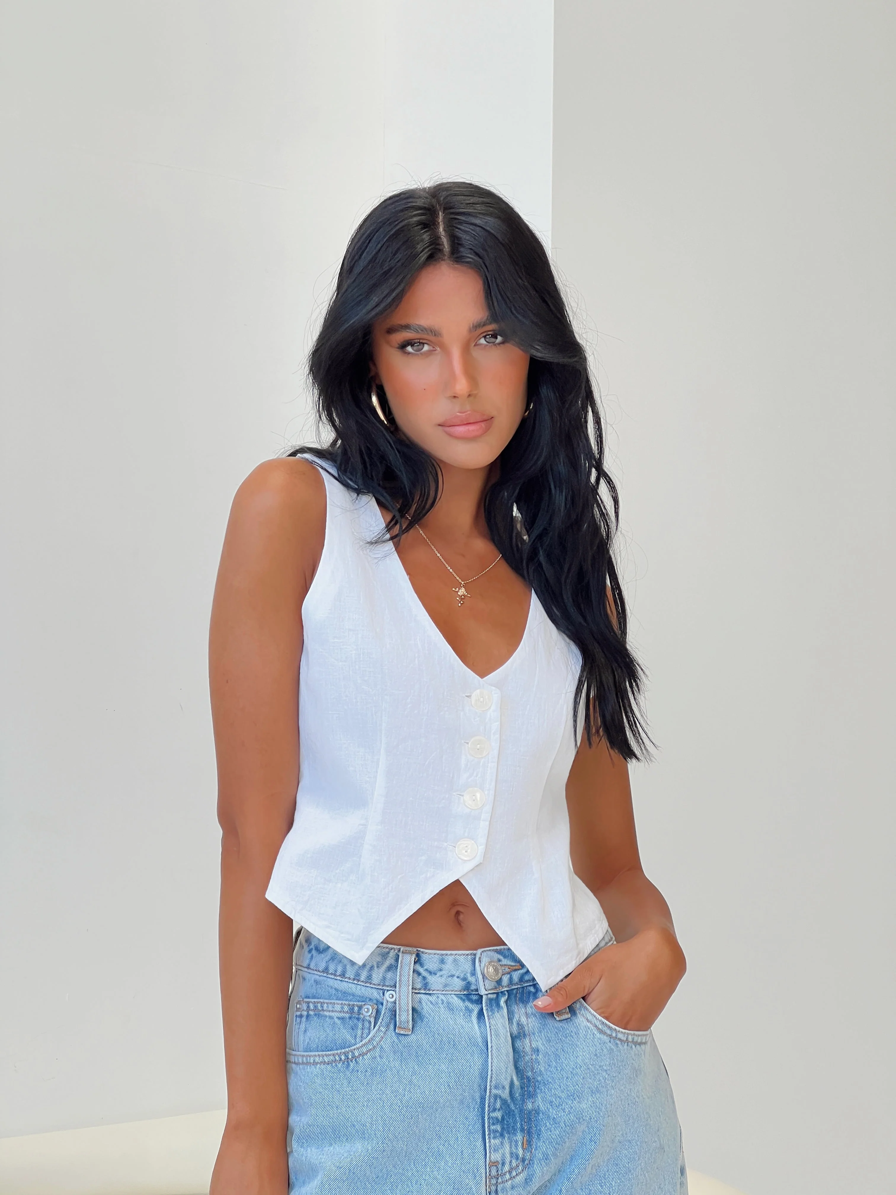Capone Vest Ivory - Image 2