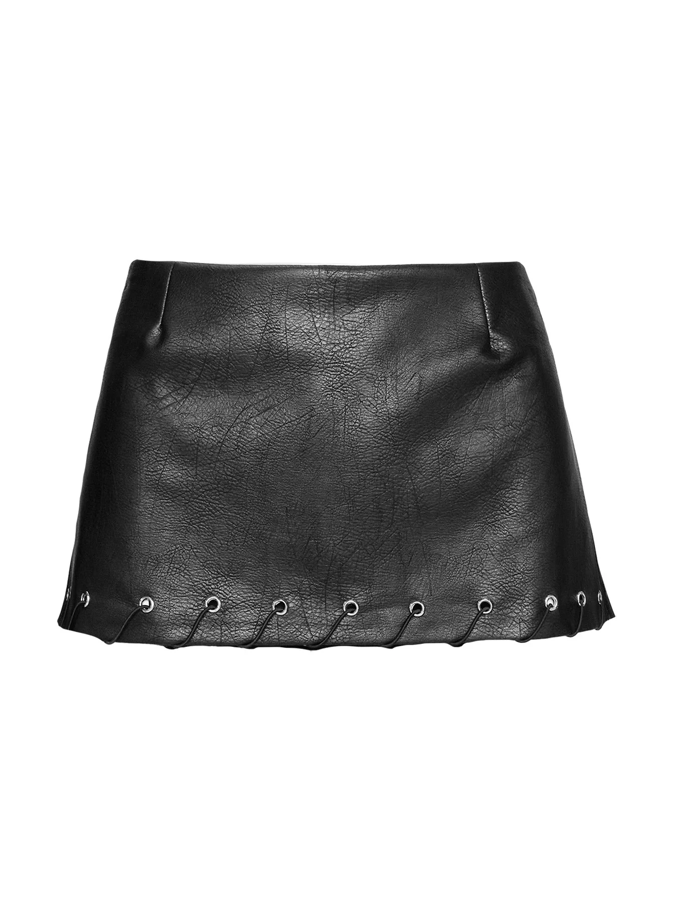 Captivated Faux Leather Skort Black - Image 6