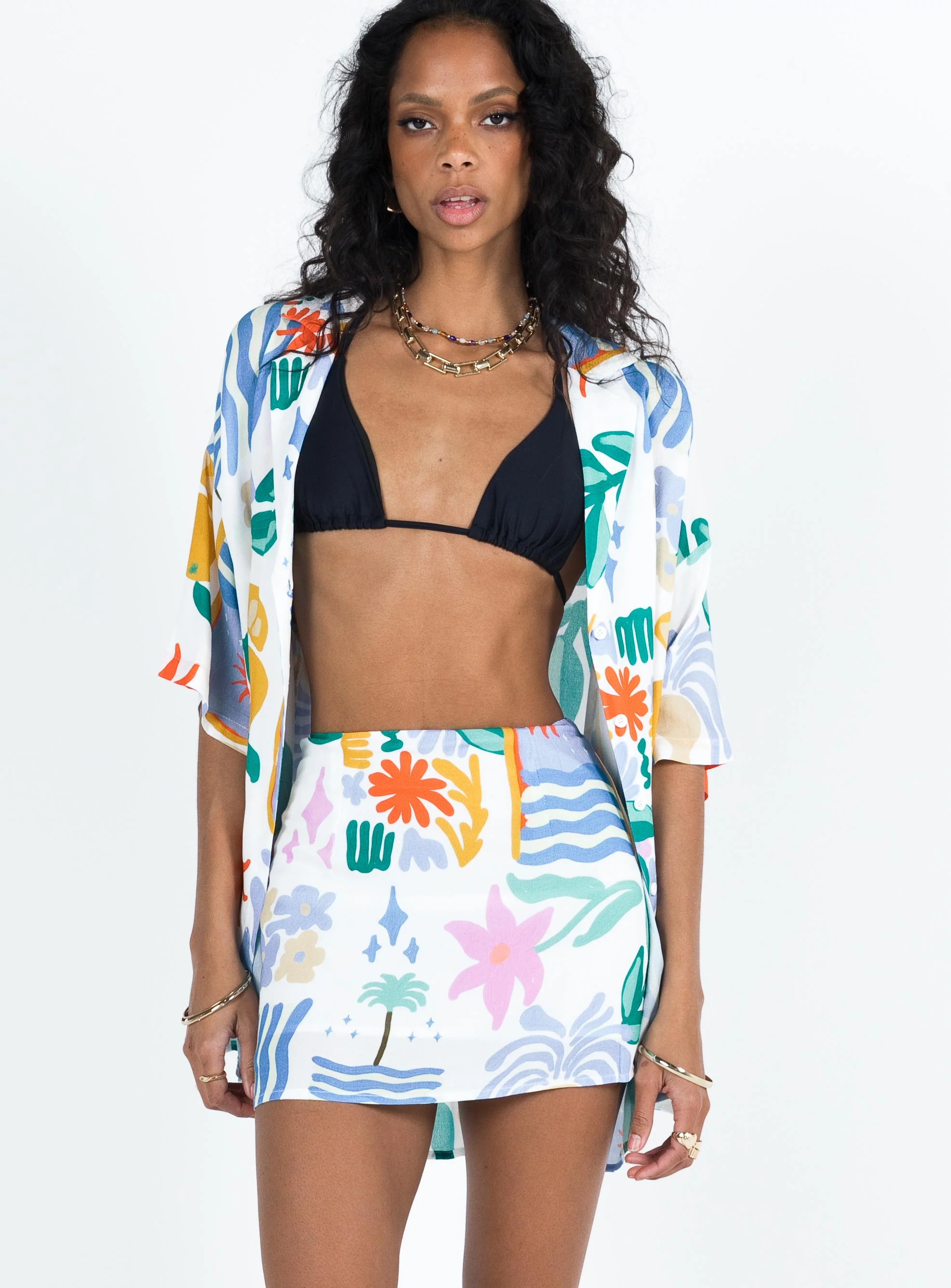 Caraliia Mini Skirt Blue Multi - Image 3