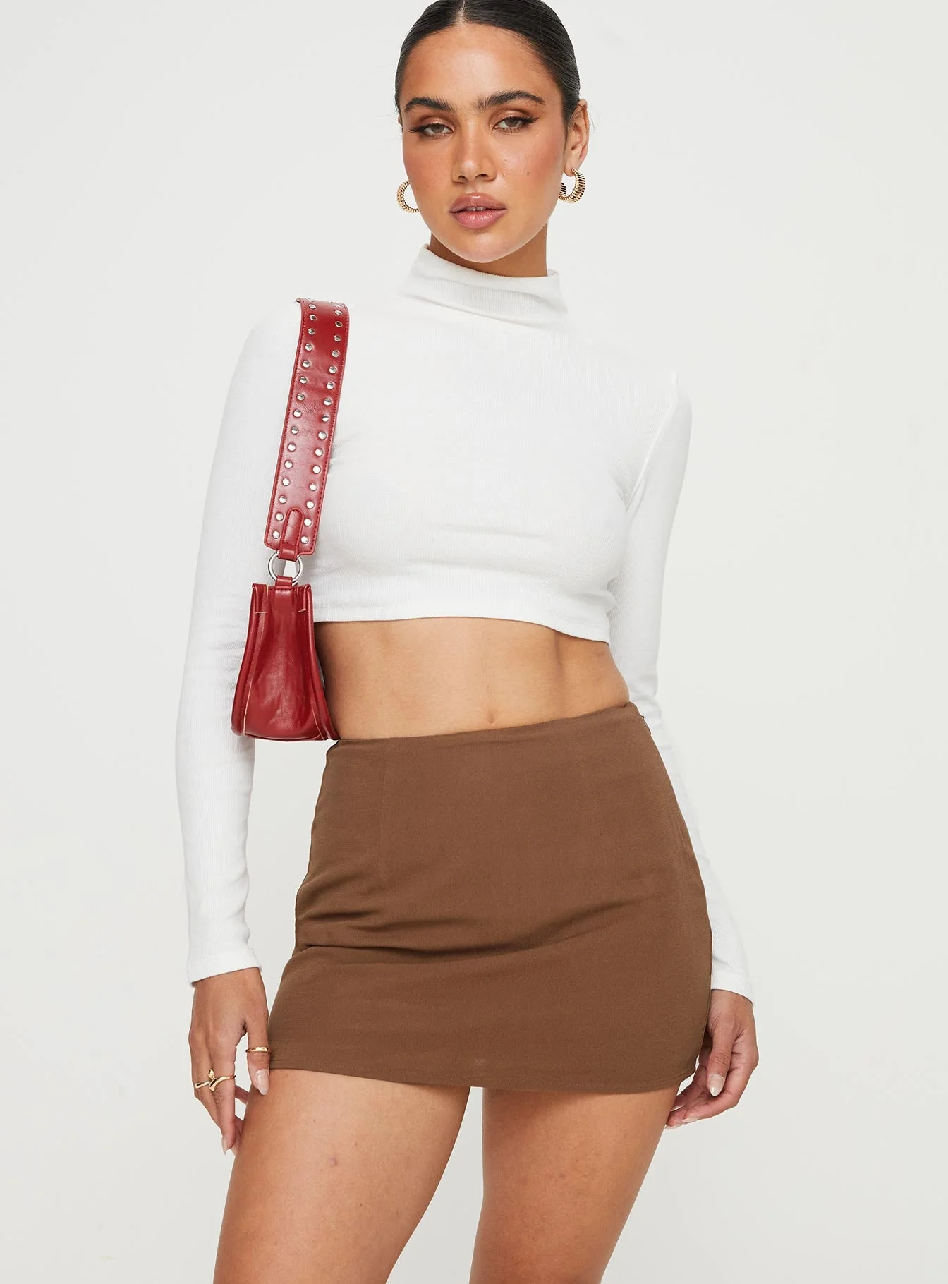 Caraliia Mini Skirt Brown - Image 2