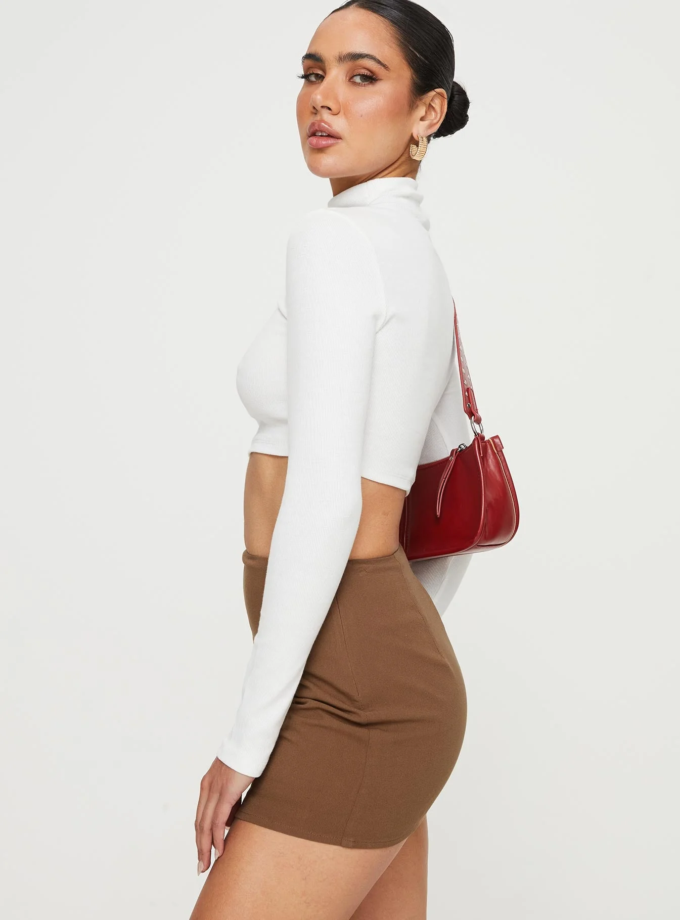 Caraliia Mini Skirt Brown - Image 4