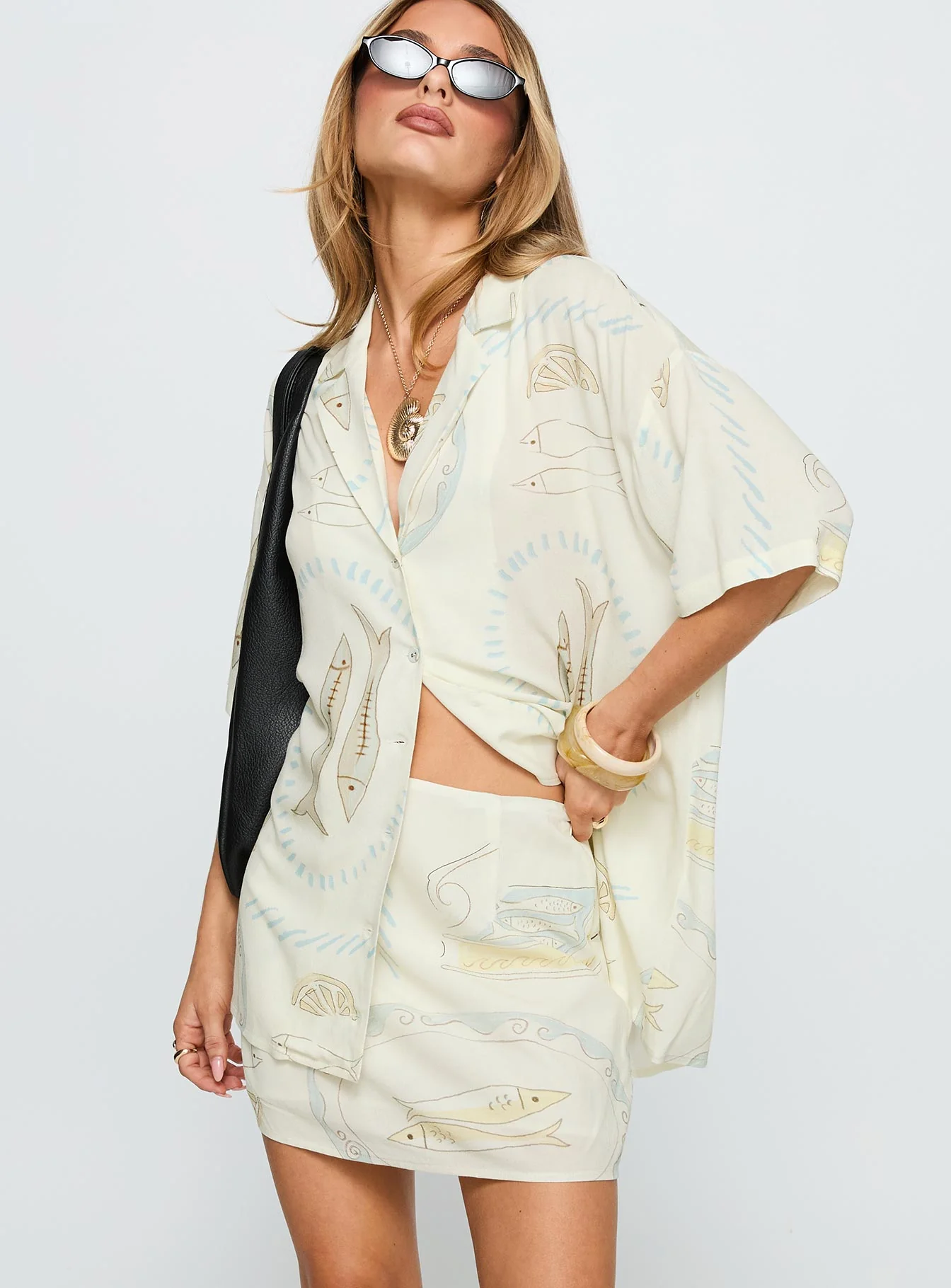 Caraliia Mini Skirt Cream - Image 2