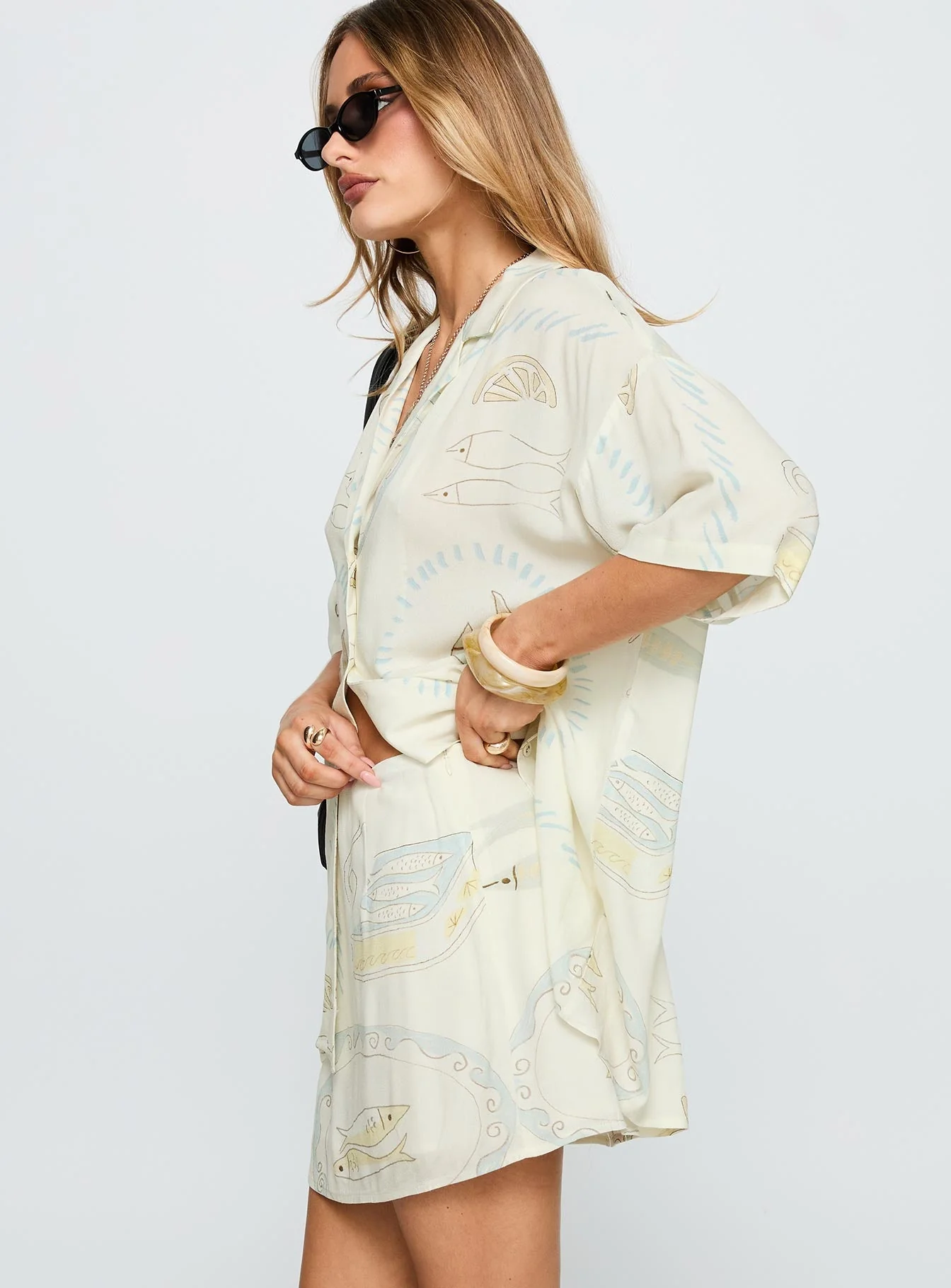 Caraliia Mini Skirt Cream - Image 4