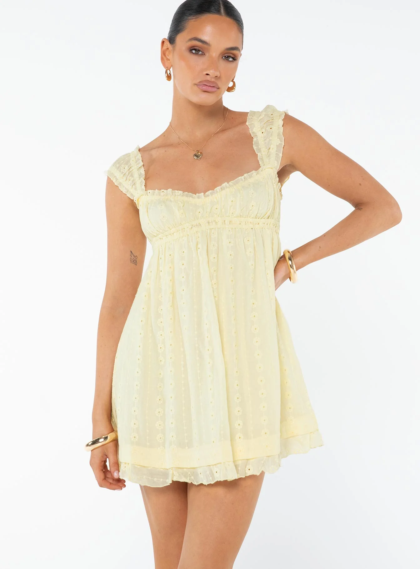 Carlita Mini Dress Yellow - Image 2