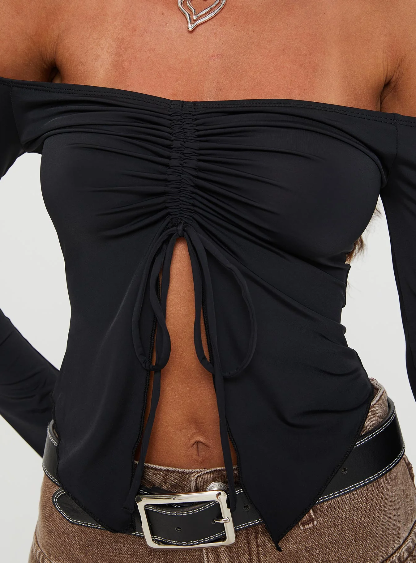 Carradine Off The Shoulder Top Black - Image 5