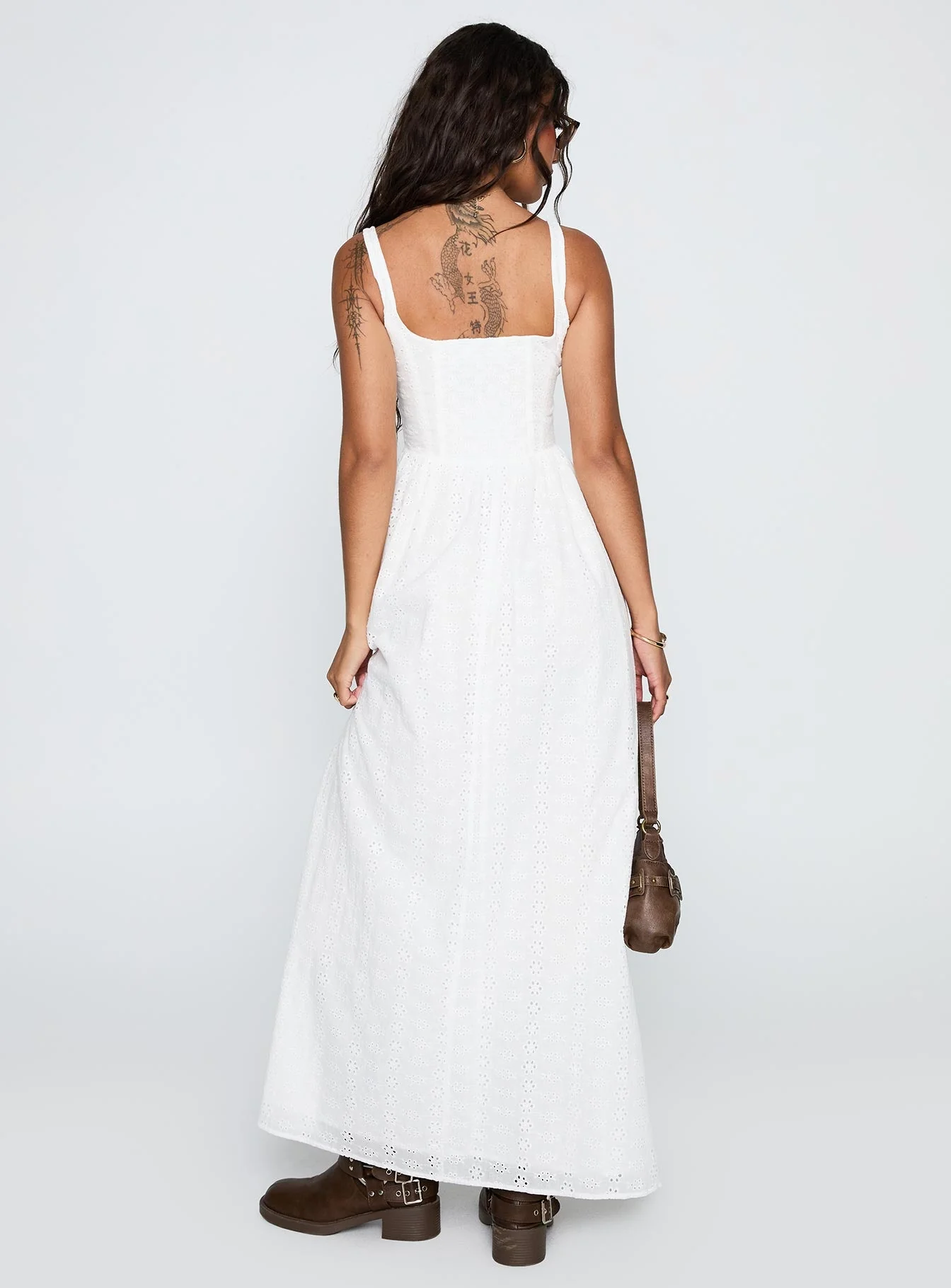 Cartmel Broderie Maxi Dress White - Image 5