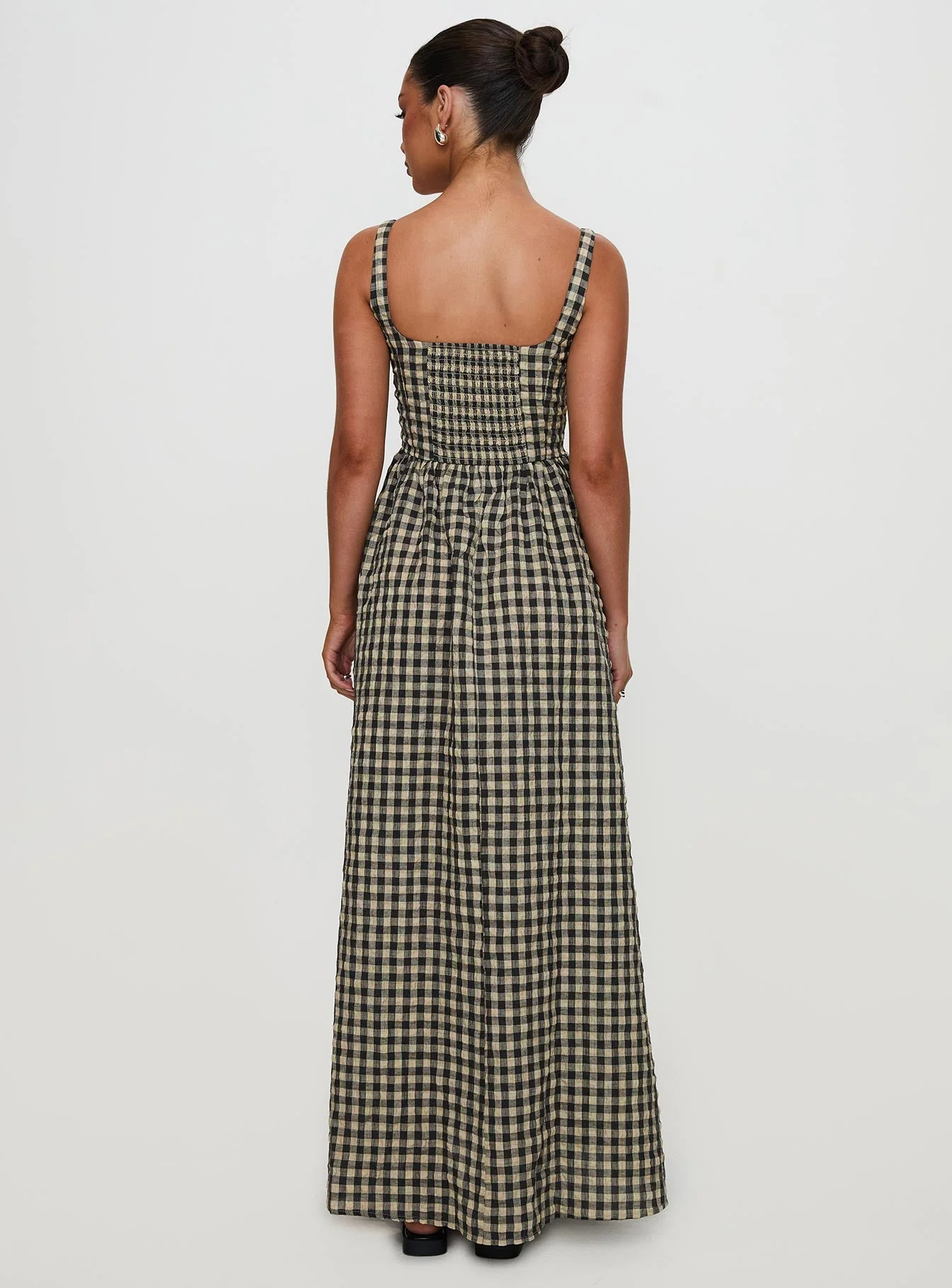 Cartmel Check Maxi Dress Black / Cream Petite - Image 8