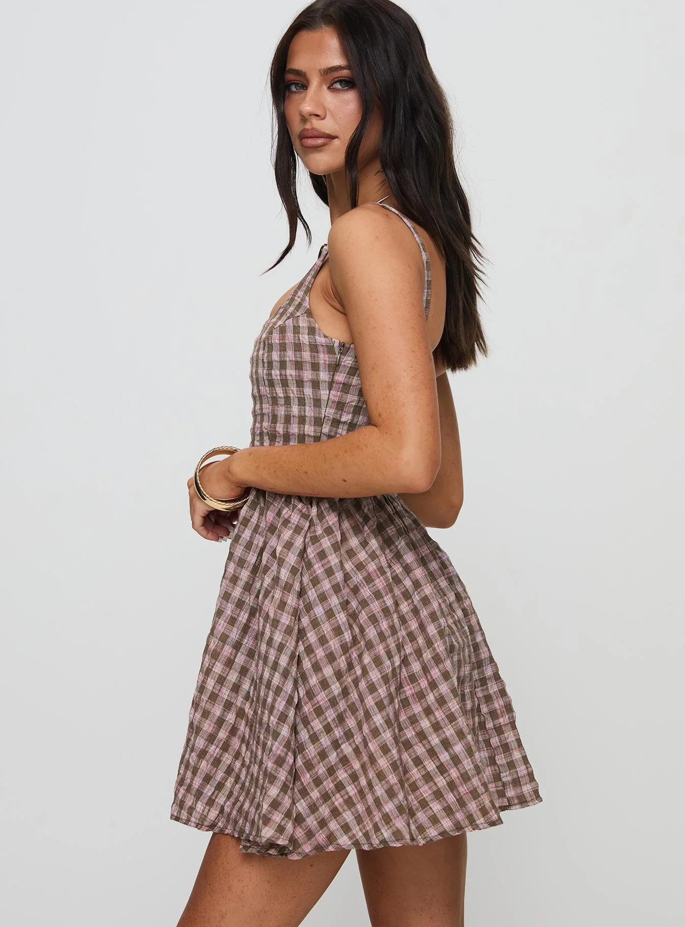 Cartmel Mini Dress Brown / Pink - Image 4