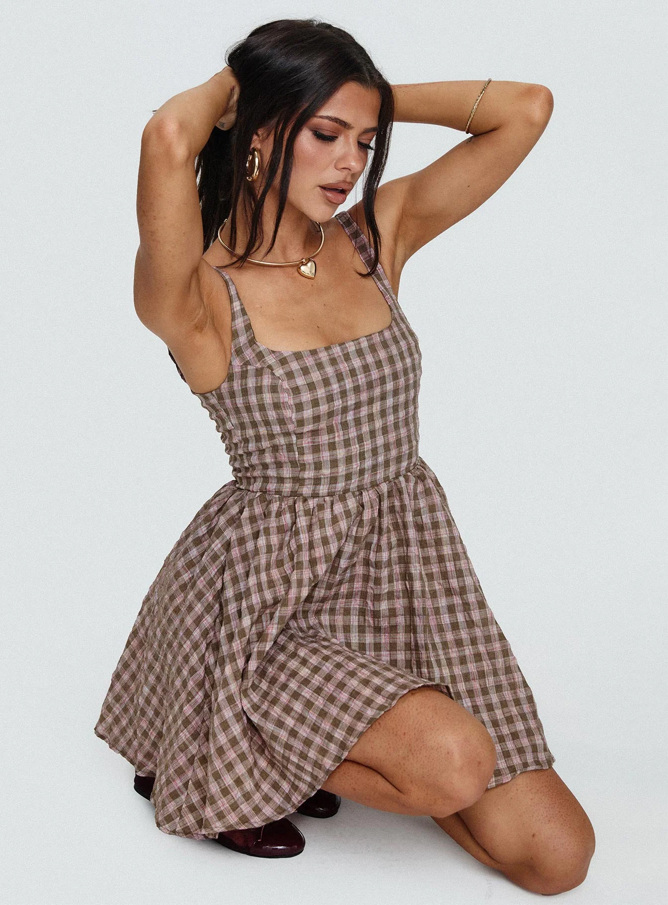 Cartmel Mini Dress Brown / Pink - Image 8