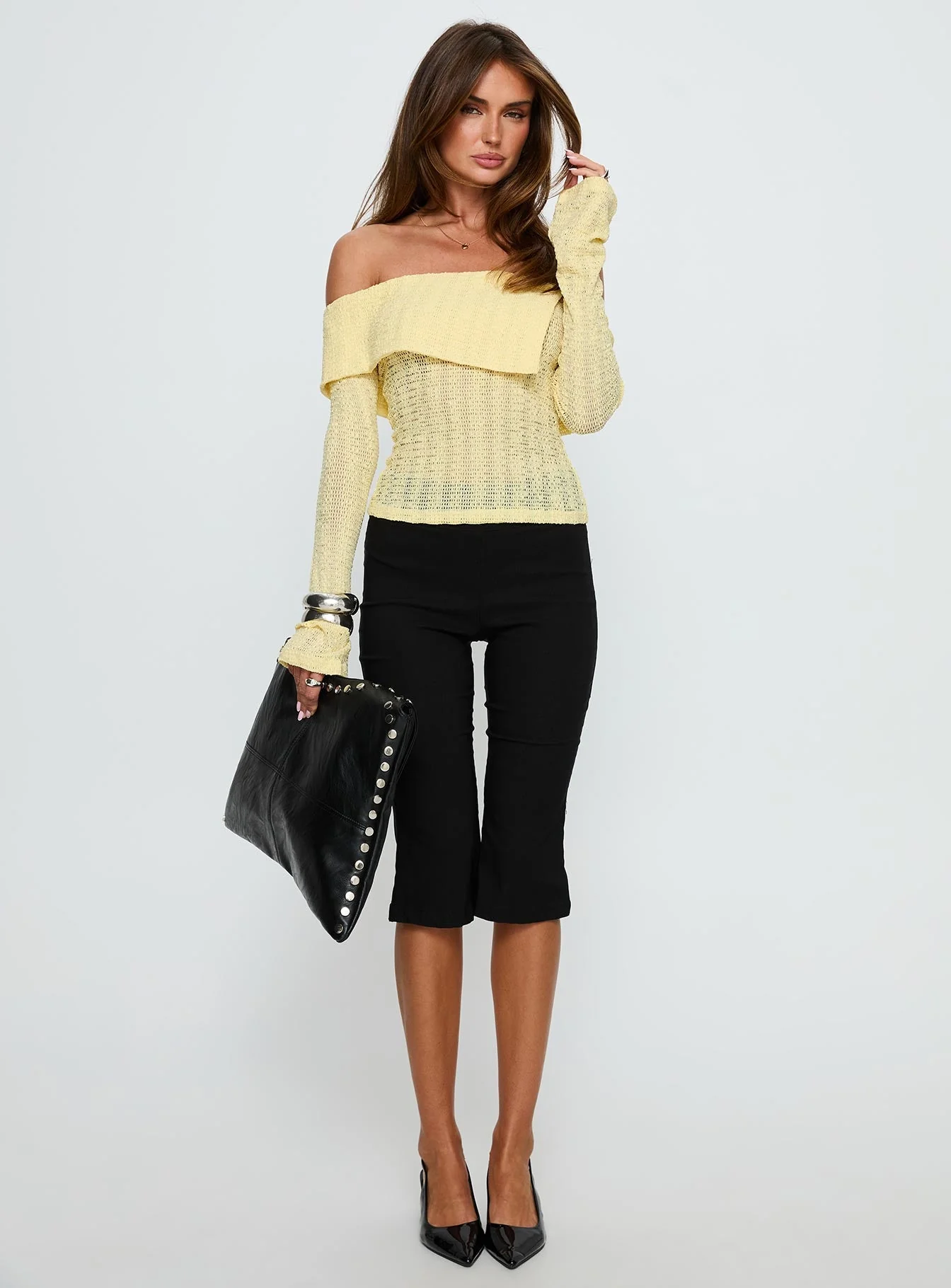 Cartrell Foldover Off Shoulder Top Lemon - Image 2