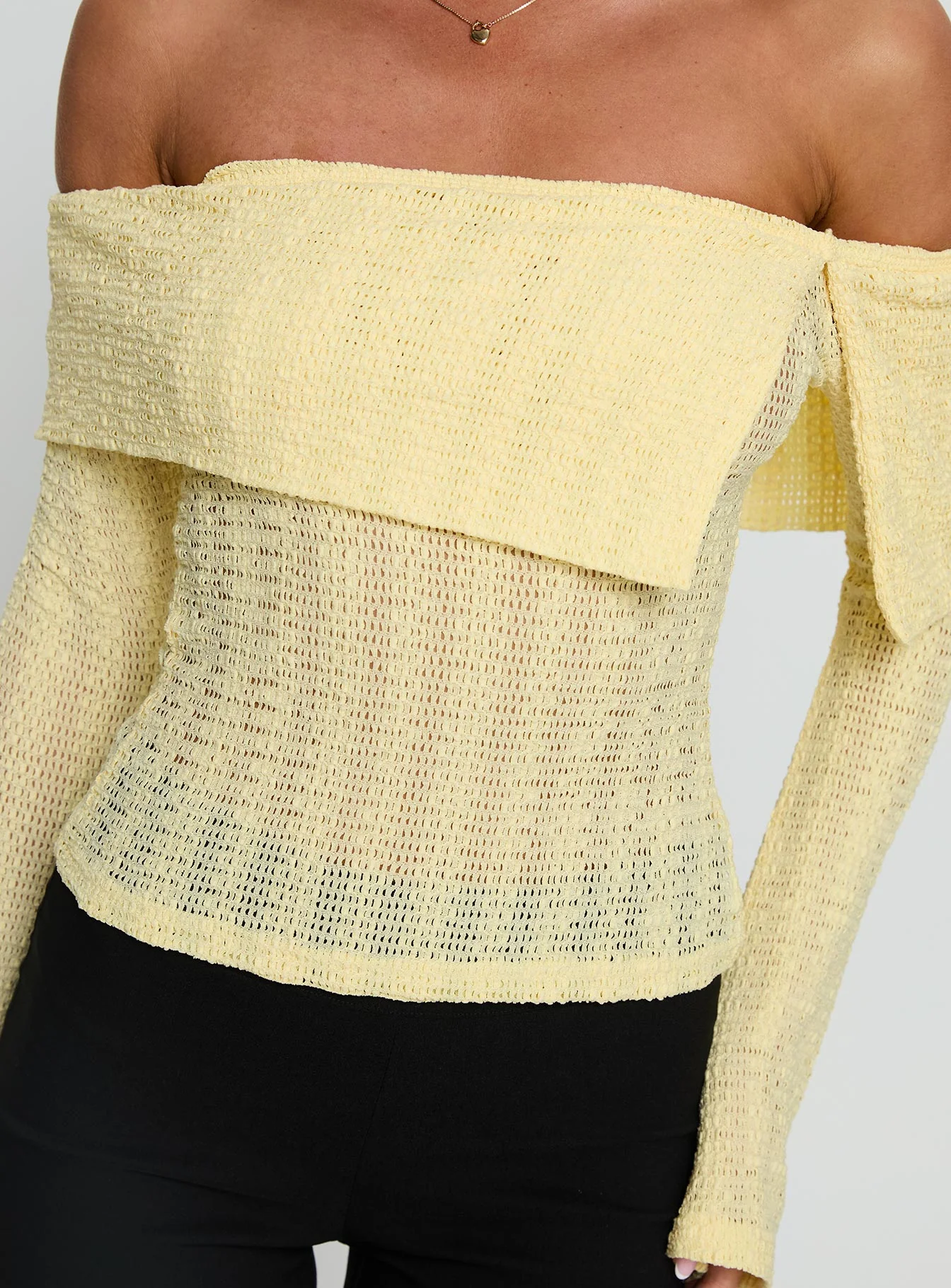 Cartrell Foldover Off Shoulder Top Lemon - Image 5