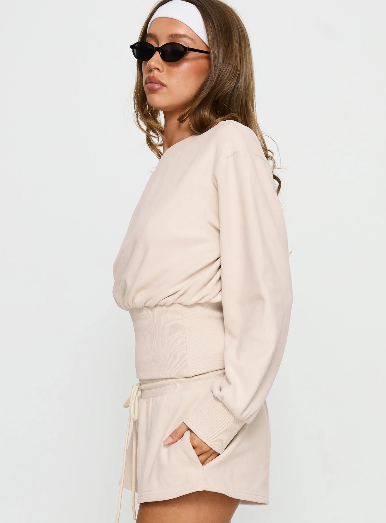 Cassey Off Shoulder Slouchy Jumper Cream - Image 4