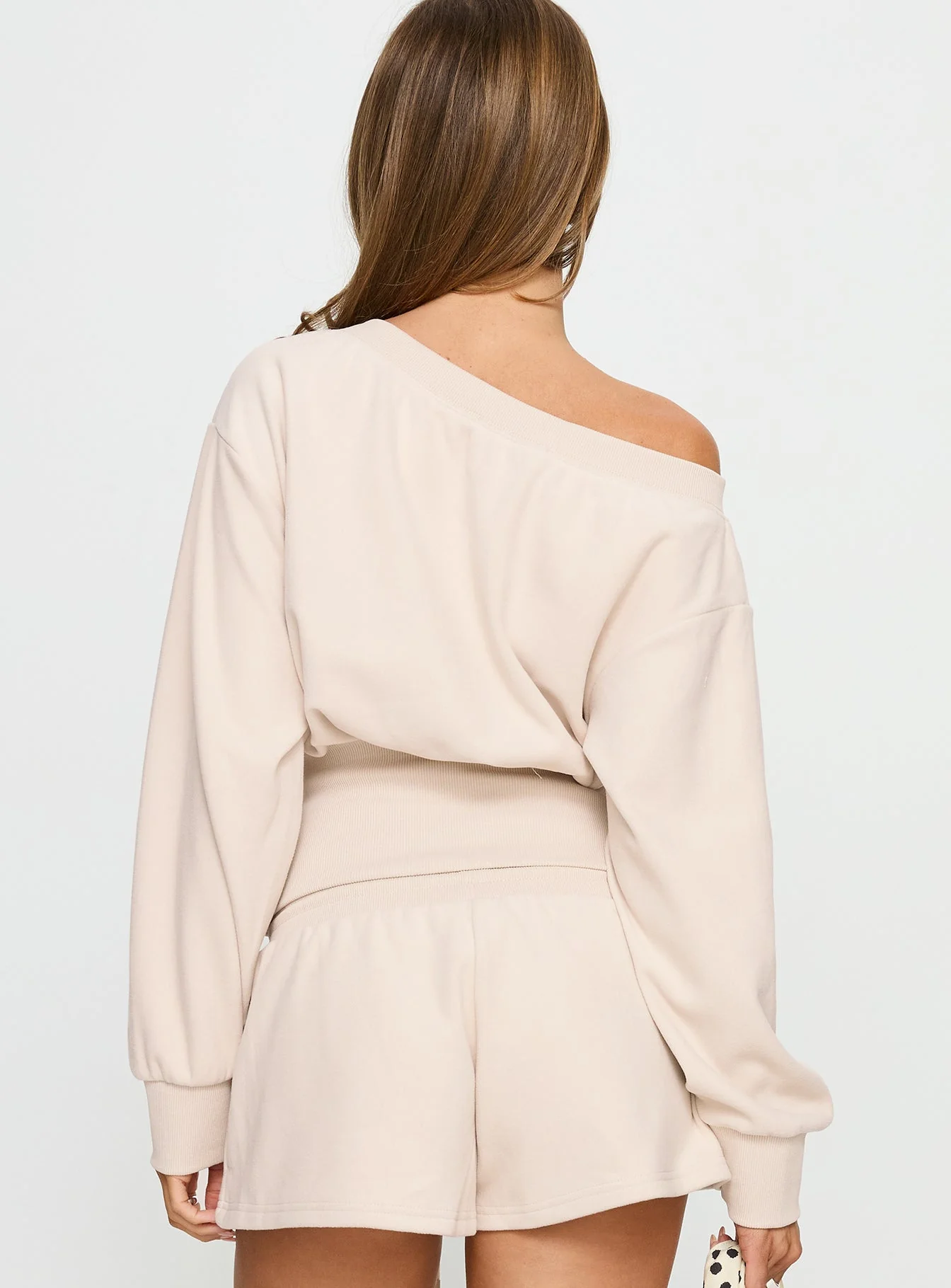 Cassey Off Shoulder Slouchy Jumper Cream - Image 5