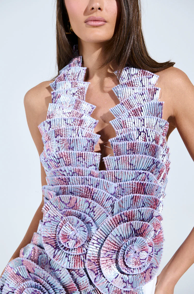CATCH ME NEXT TIME BROCADE HALTER TOP - Image 10